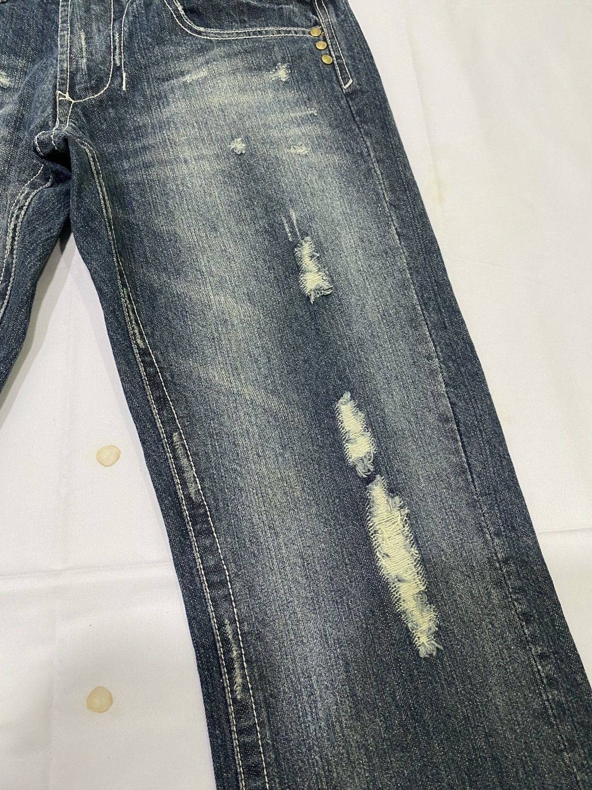 Japanese Brand Tornado mart x Ecstrail flare distressed jeans Size US 32 / EU 48 - 17 Thumbnail