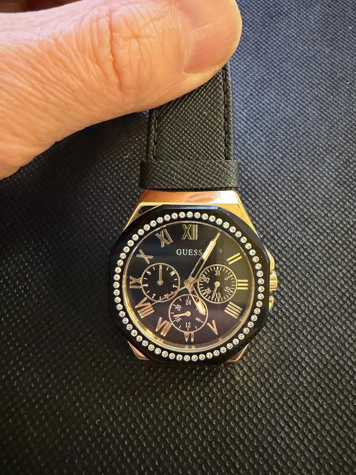 Guess GUESS Women's Multi-Function Black Leather Watch 36mm Size ONE SIZE - 6 Thumbnail