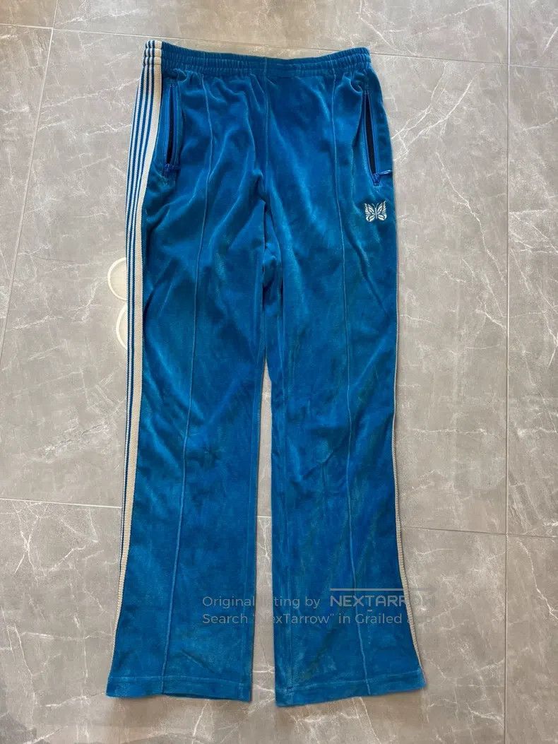 Needles Needles size M Butterfly Pants Blue Velvet slacks Size US 34 / EU 50 - 1 Thumbnail