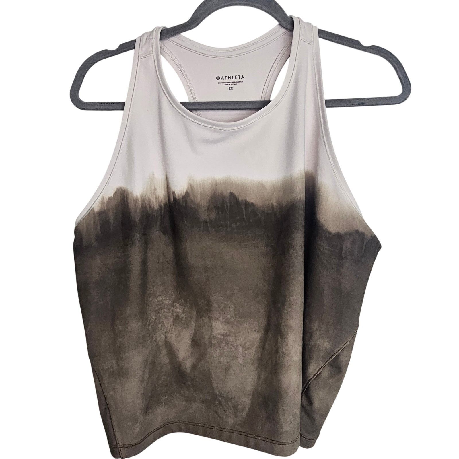 Athleta Athleta Shanti Crop Tank Watercolor Stripe Mortar Mushroom Size XXL / US 16-18 / IT 52-54 - 2 Thumbnail