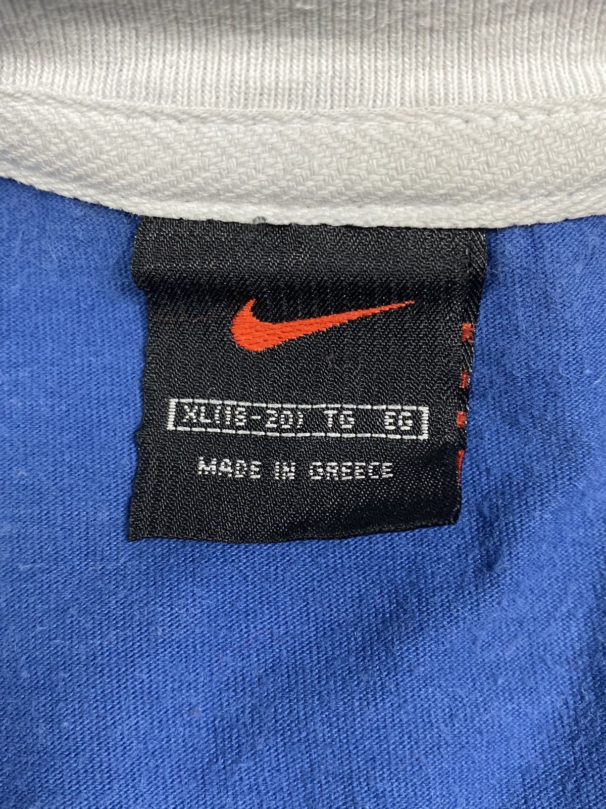 Nike × Vintage Vintage 90s Nike Big Logo Swoosh Drill y2k Tee Size US S / EU 44-46 / 1 - 7 Thumbnail