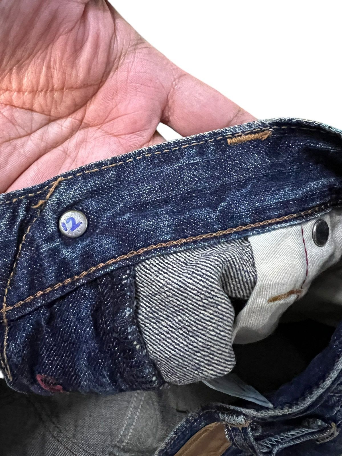 Edwin × If Six Was Nine × Le Grande Bleu (L.G.B.) 💥BAGGY💥VINTAGE EDWIN 503S DISTRESS MUD WASH JEANS Size US 31 - 14 Thumbnail