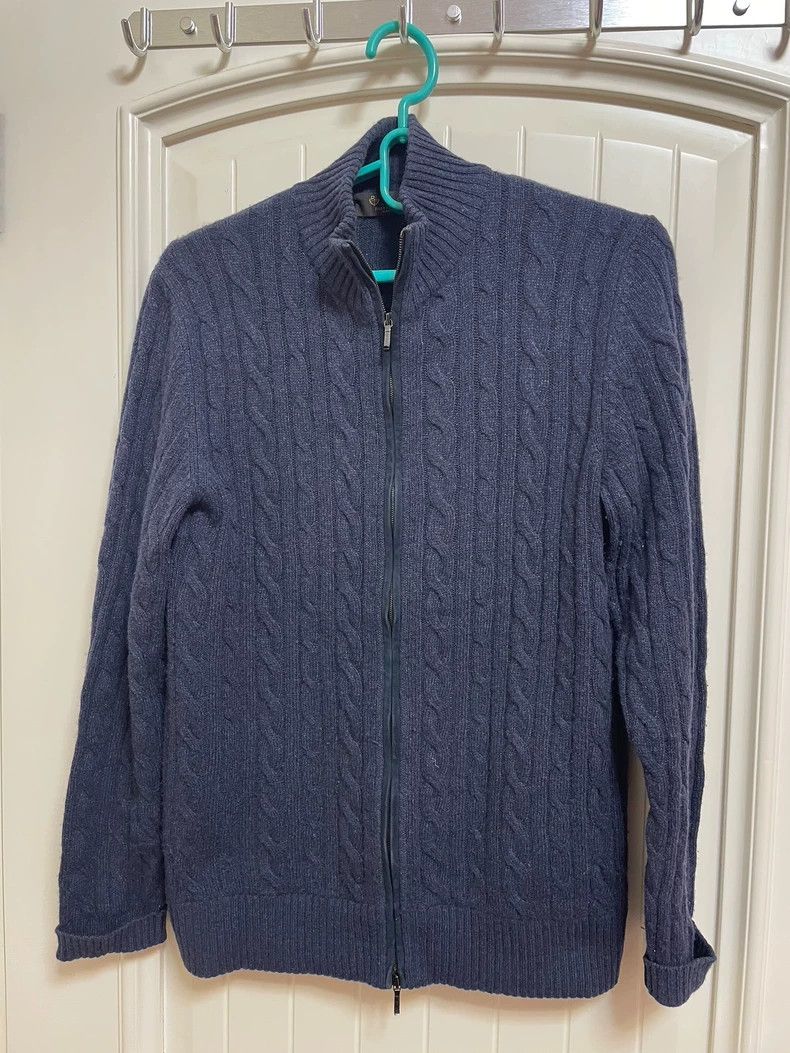Loro Piana LORO PIANA Baby goat cashmere high collar lace zipper knit Size US L / EU 52-54 / 3 - 1 Thumbnail