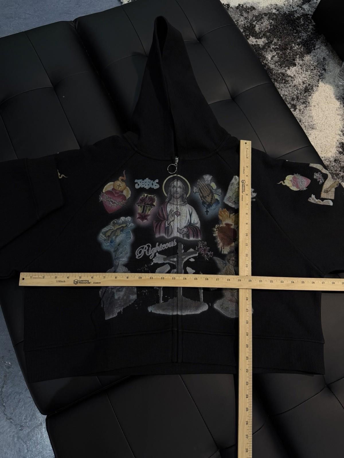 Other Medium - We Are Righteous Black Thermal Zip Up Jesus Hoodie Size US M / EU 48-50 / 2 - 10 Thumbnail