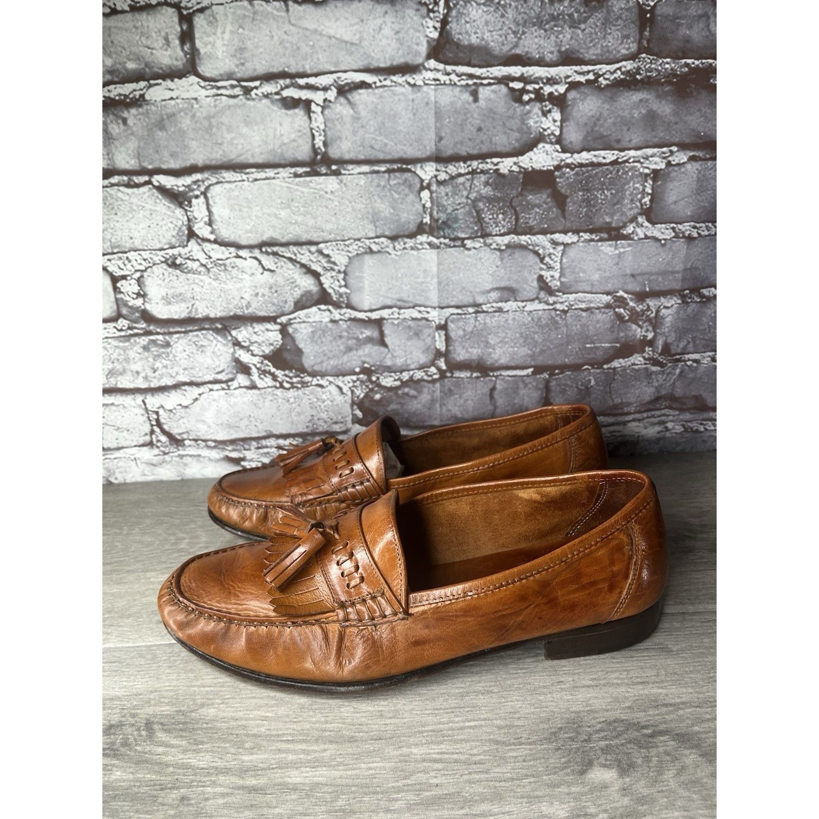 Hanover Hanover Brown Leather Kiltie Tassel VTG Loafers Dress Shoes Size US 10.5 / EU 43-44 - 21 Thumbnail