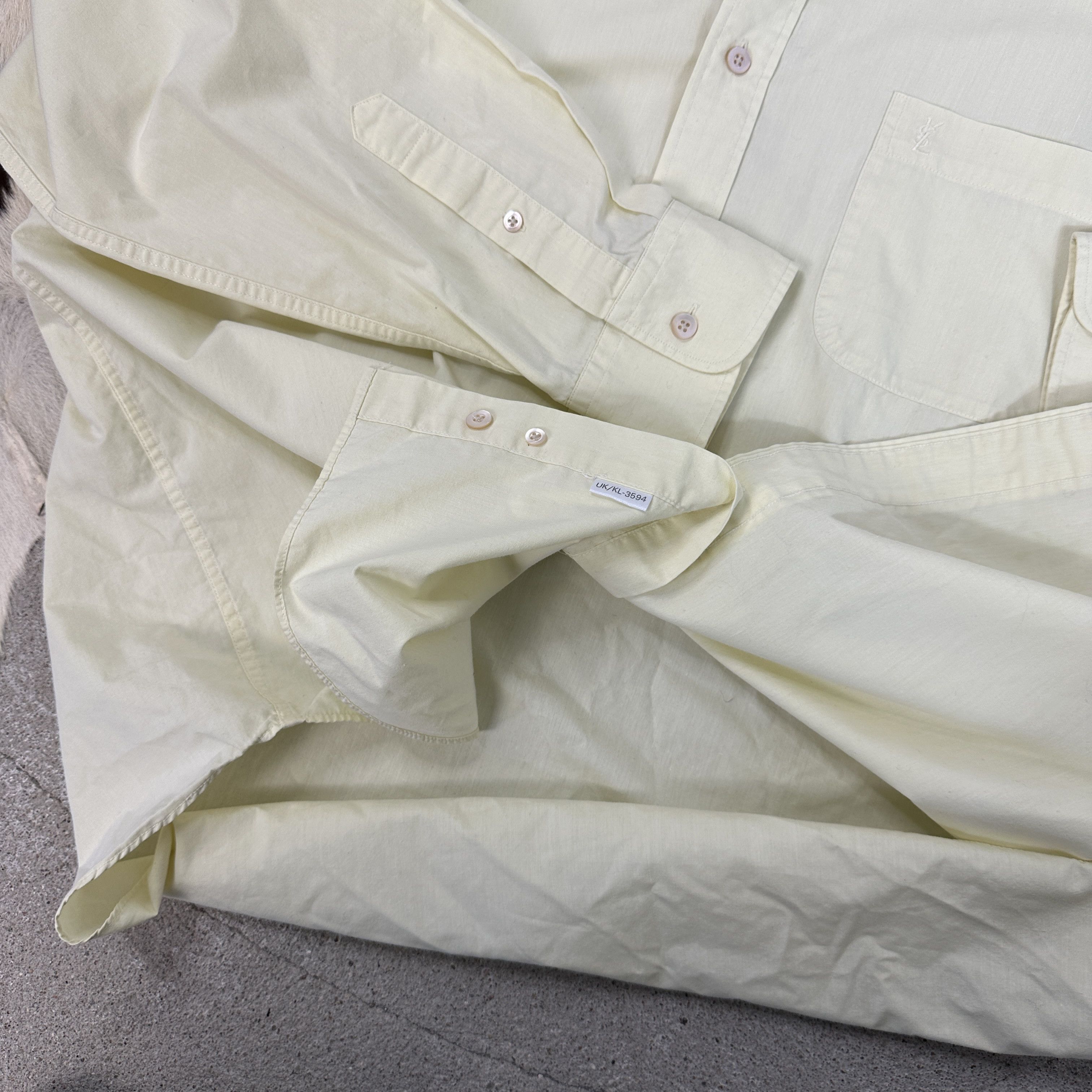 Vintage × Yves Saint Laurent Vintage Preppy Butter Yellow Yves Saint Laurent Shirt Size US XL / EU 56 / 4 - 5 Thumbnail