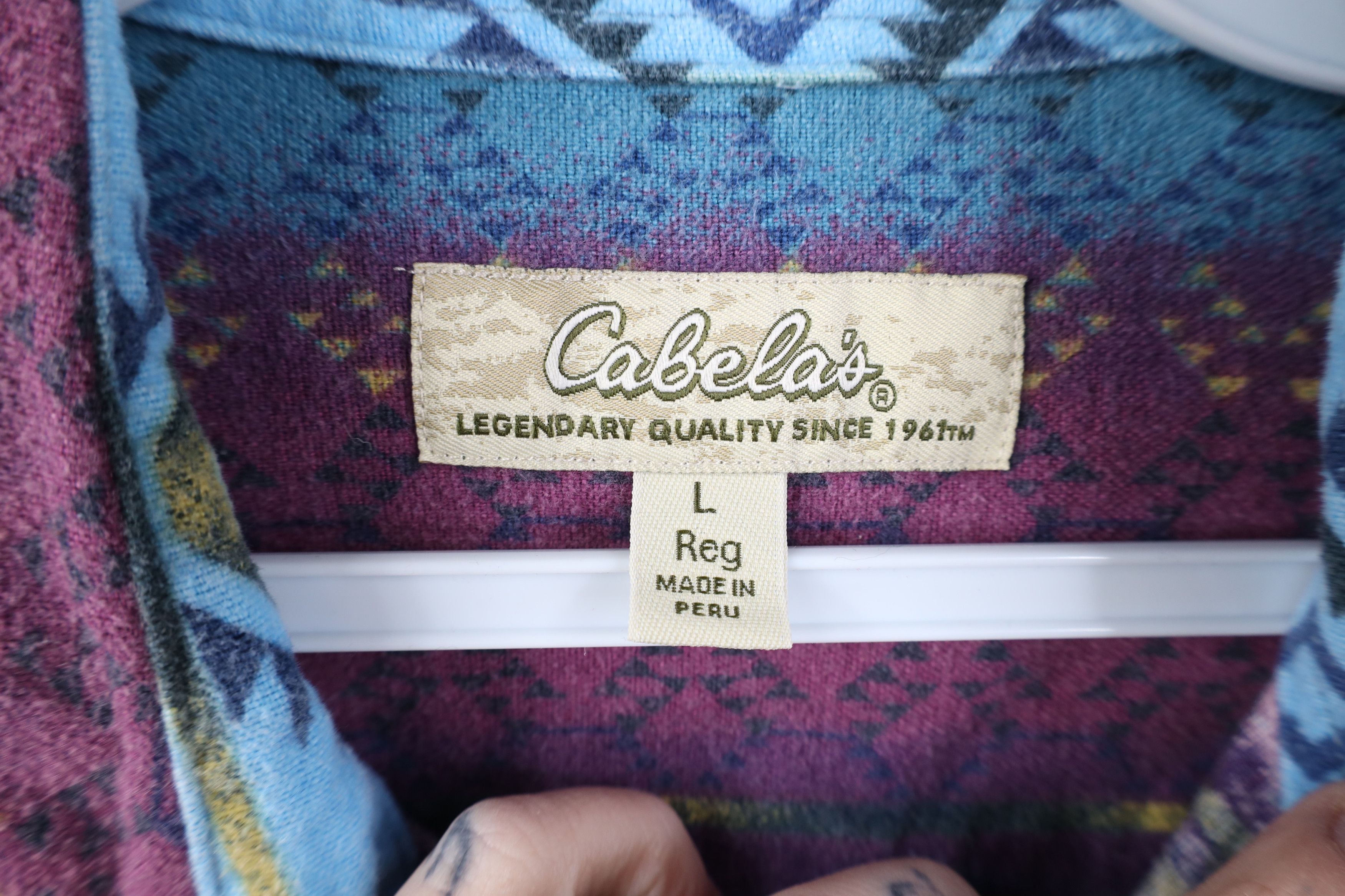 Cabelas Vintage 90s Cabelas Chamois Cloth Collared Button Shirt Size L / US 10 / IT 46 - 6 Thumbnail
