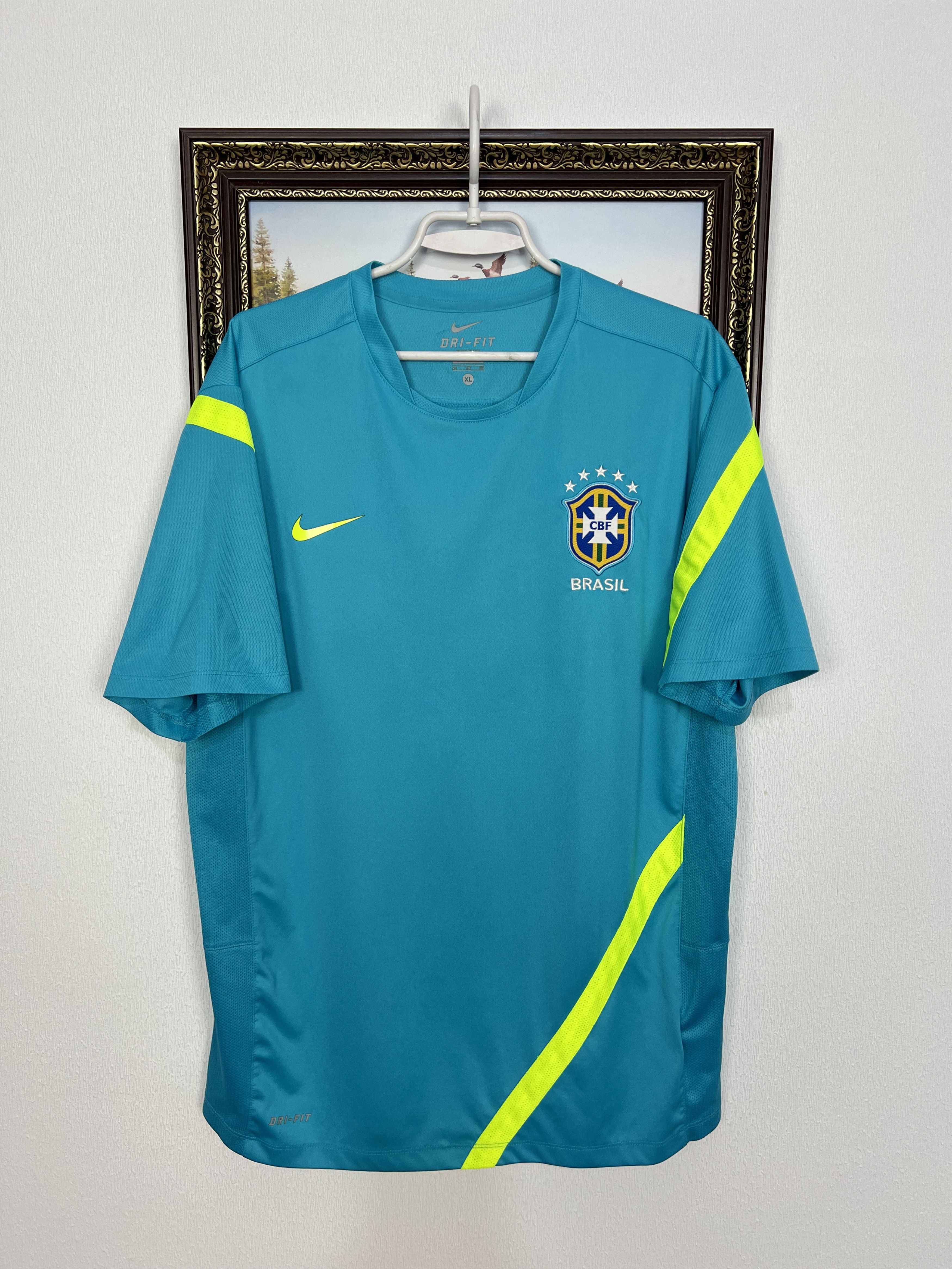 Nike Vintage Brazil Football Shirt Soccer Train Jersey Trikot Size US XL / EU 56 / 4 - 1 Thumbnail