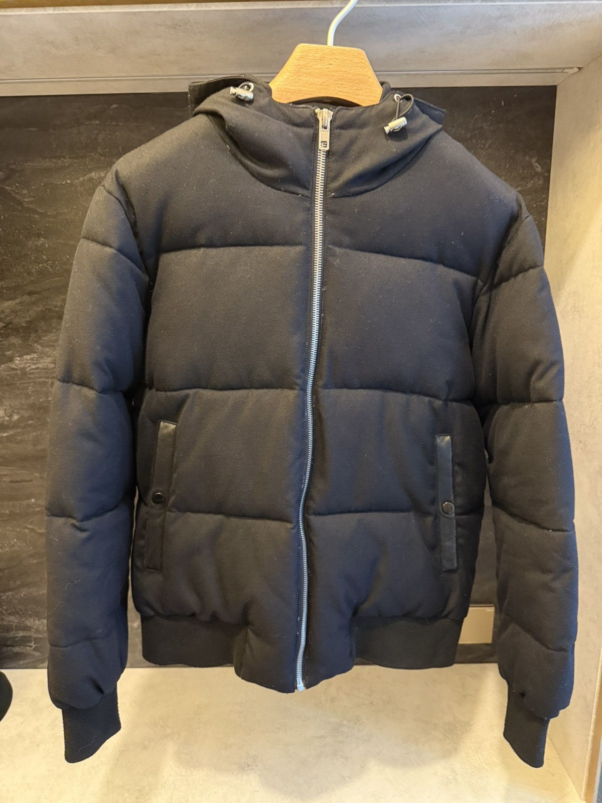 Sandro Sandro Hooded Wool Down Jacket Size US L / EU 52-54 / 3 - 2 Thumbnail