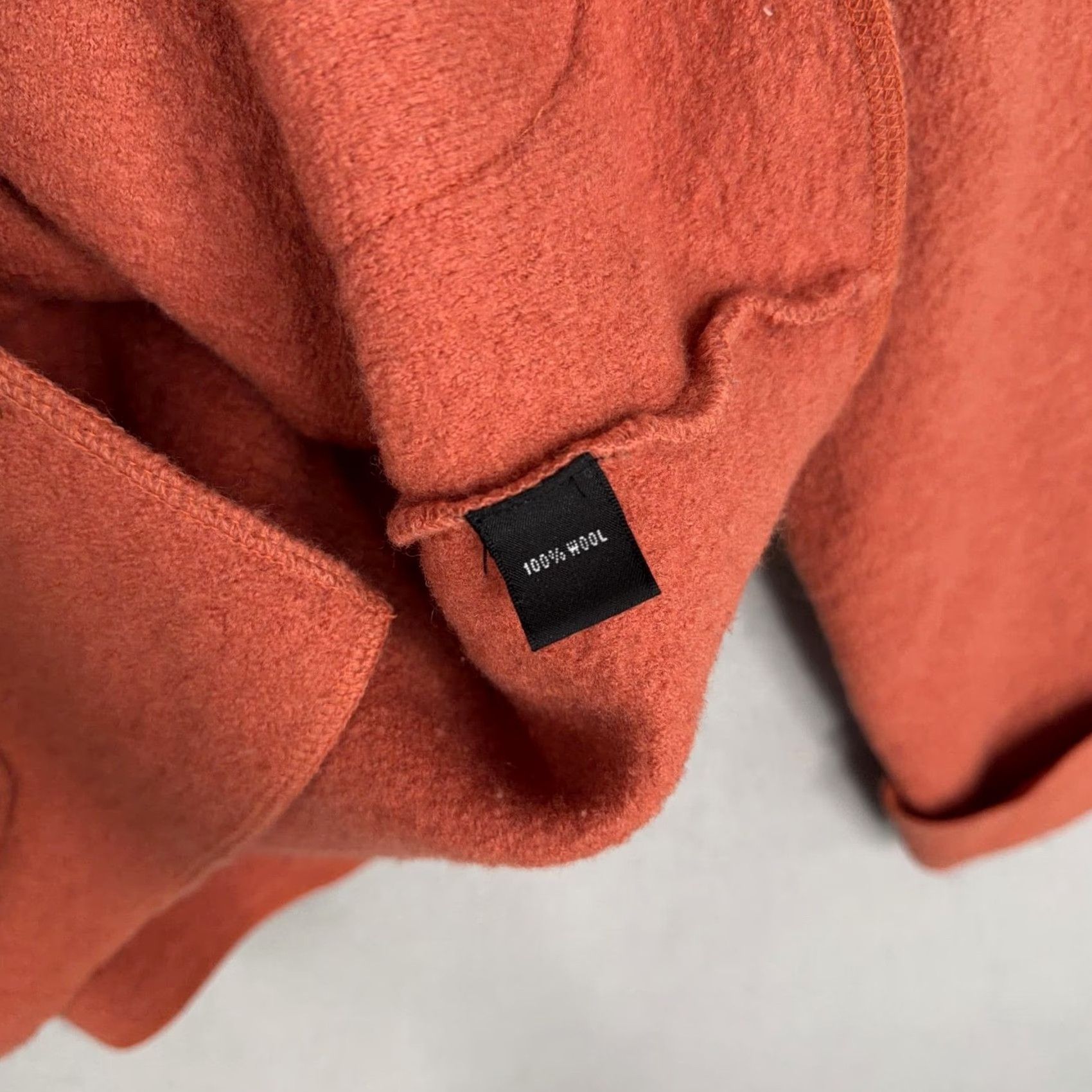 Vintage VINTAGE Josephine Chaus Jacket Womens Medium Rust Boiled Wool Button 90s Orange Wool Coat Size M / US 6-8 / IT 42-44 - 7 Thumbnail