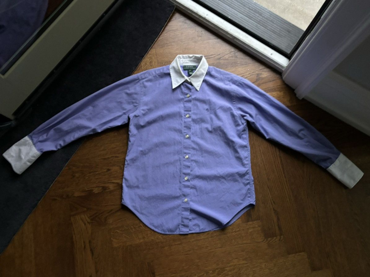 Lauren Ralph Lauren × Polo Ralph Lauren × Ralph Lauren Y2K Ralph Lauren Button Up 2000s Two Tone Dress Shirt Posh Size US XS / EU 42 / 0 - 12 Thumbnail