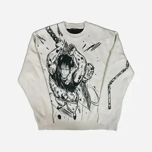 Aran Isles Knitwear Gothic Graphic Print O-Neck Knitting Sweater Size US L / EU 52-54 / 3 - 1 Thumbnail