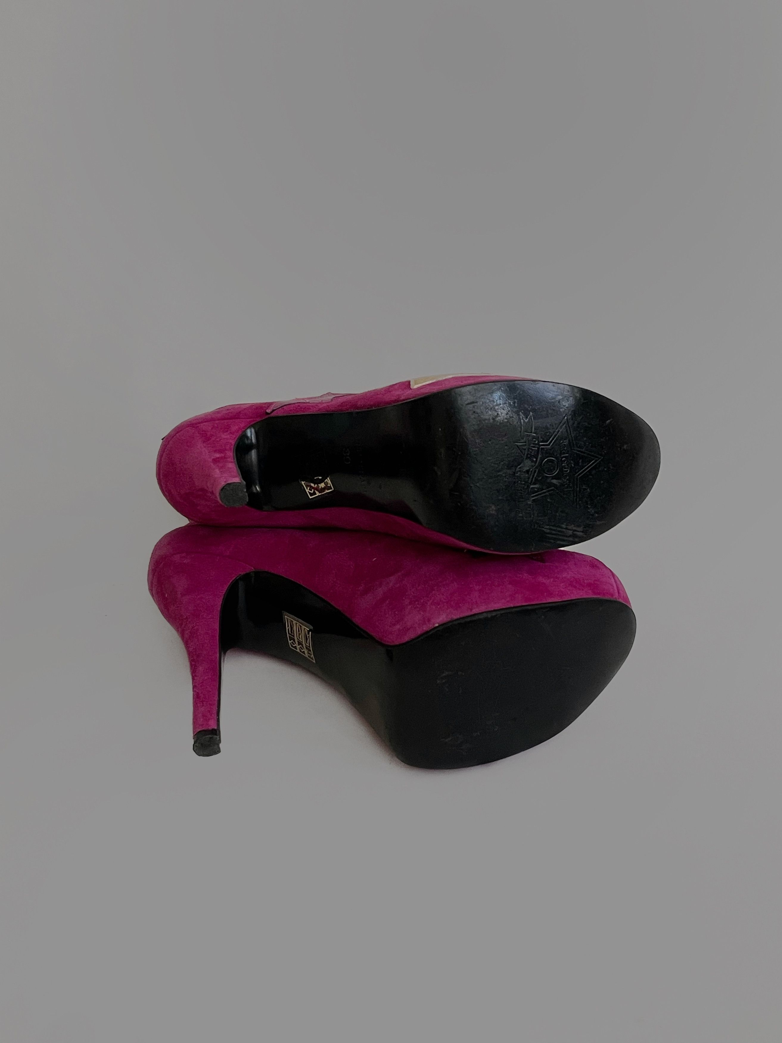 Other Polished Red by Dad pink heels suede leather heels stars Size US 8.5 / IT 38.5 - 10 Thumbnail