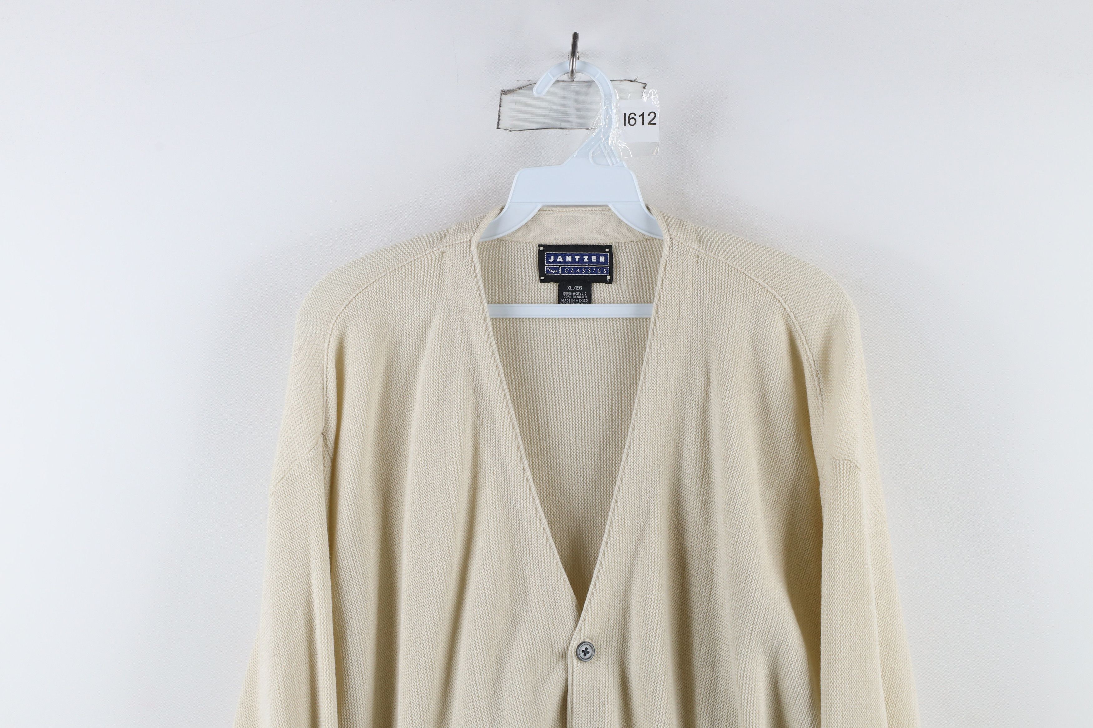 Vintage Vintage 90s Streetwear Knit Cardigan Sweater Beige Acrylic Size US XL / EU 56 / 4 - 2 Thumbnail