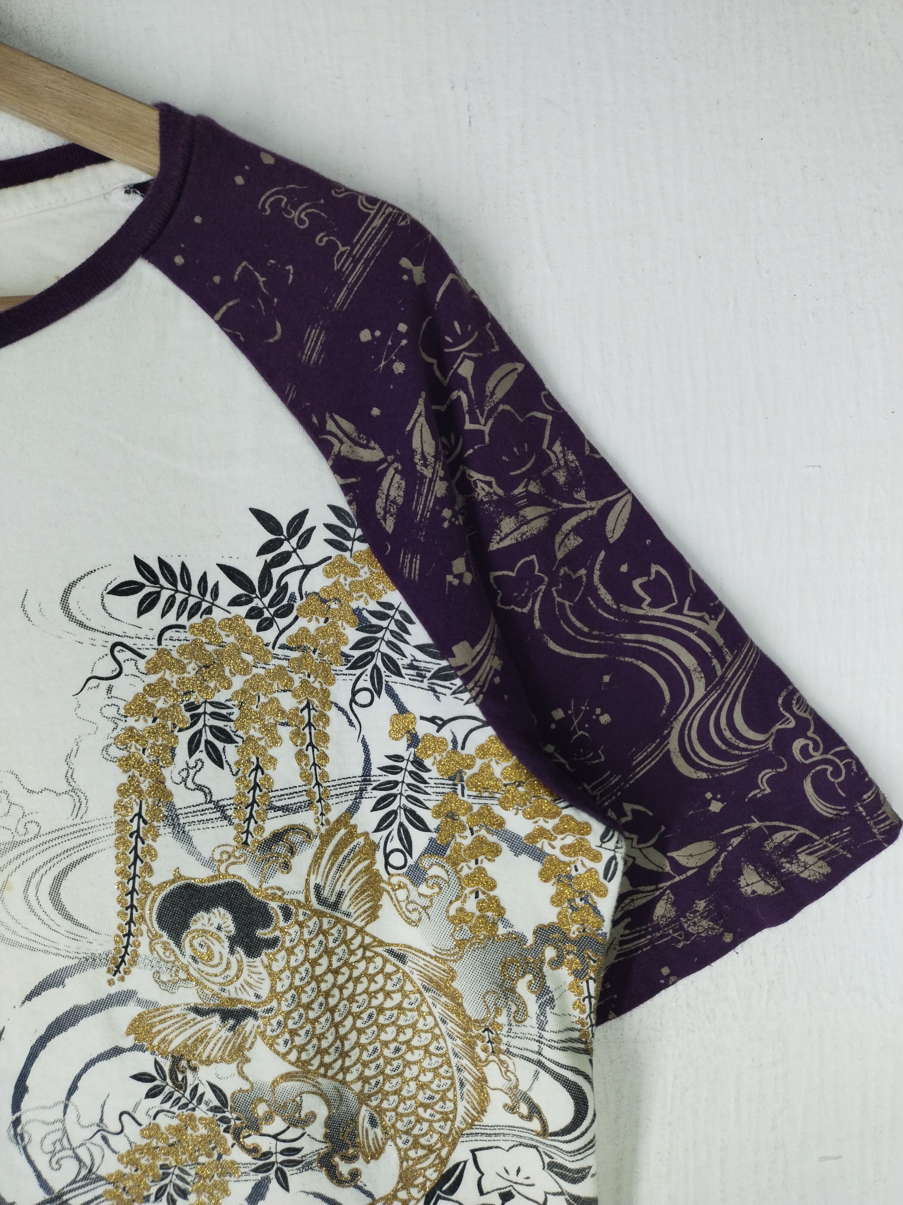 Bullet Noise Vintage Fish Koi Tradisional Design Japanese Sukajan Tee Size US M / EU 48-50 / 2 - 3 Thumbnail