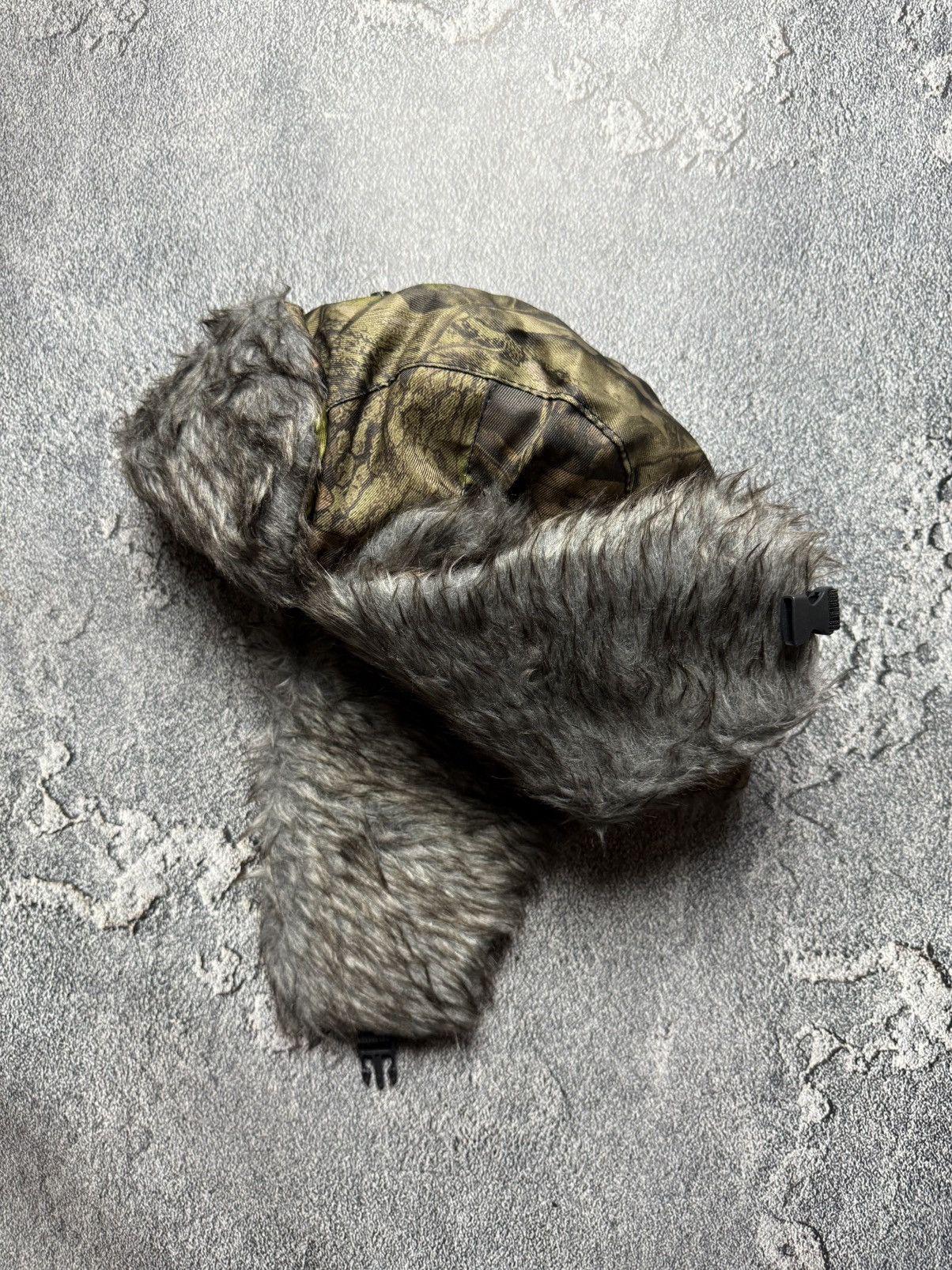 Realtree Y2K Real Tree Faux Fur Ushanka VNTG Fuzzy Warm Trapper Hat Size ONE SIZE - 3 Thumbnail