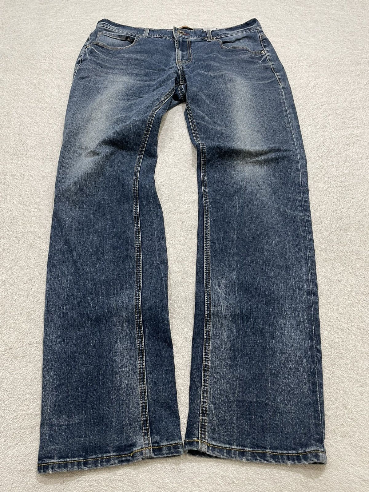 Japanese Brand 2000s Buckaro Washed Blue Denim Size US 34 / EU 50 - 1 Thumbnail