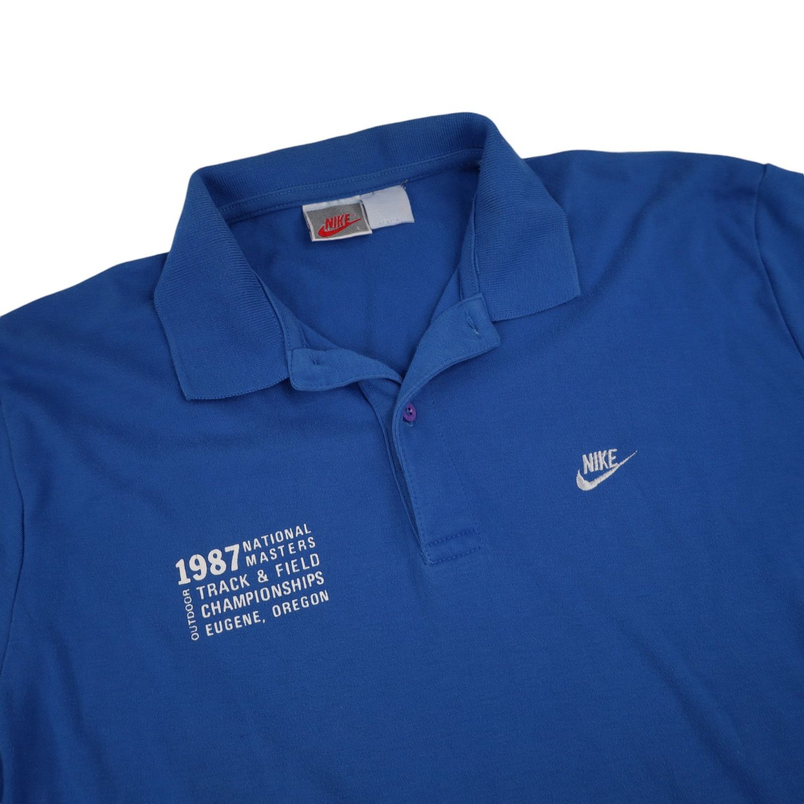 Nike × Vintage Vintage Nike 1987 National Masters Track & Field Polo Shirt Size US L / EU 52-54 / 3 - 4 Thumbnail