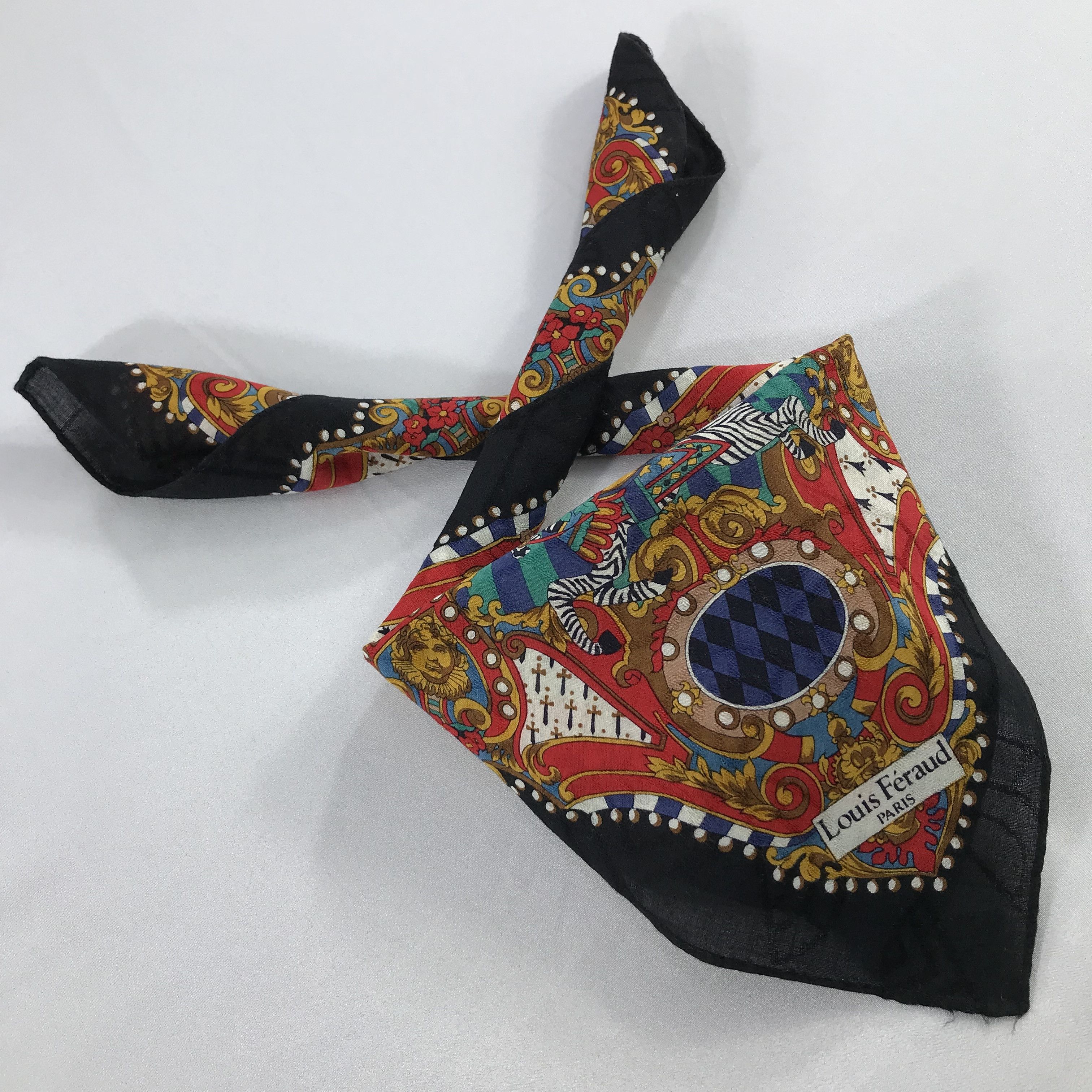 Louis Feraud × Vintage Louis Feraud Bandana / Handkerchief / Neckerchief - S2288 Size ONE SIZE - 4 Thumbnail