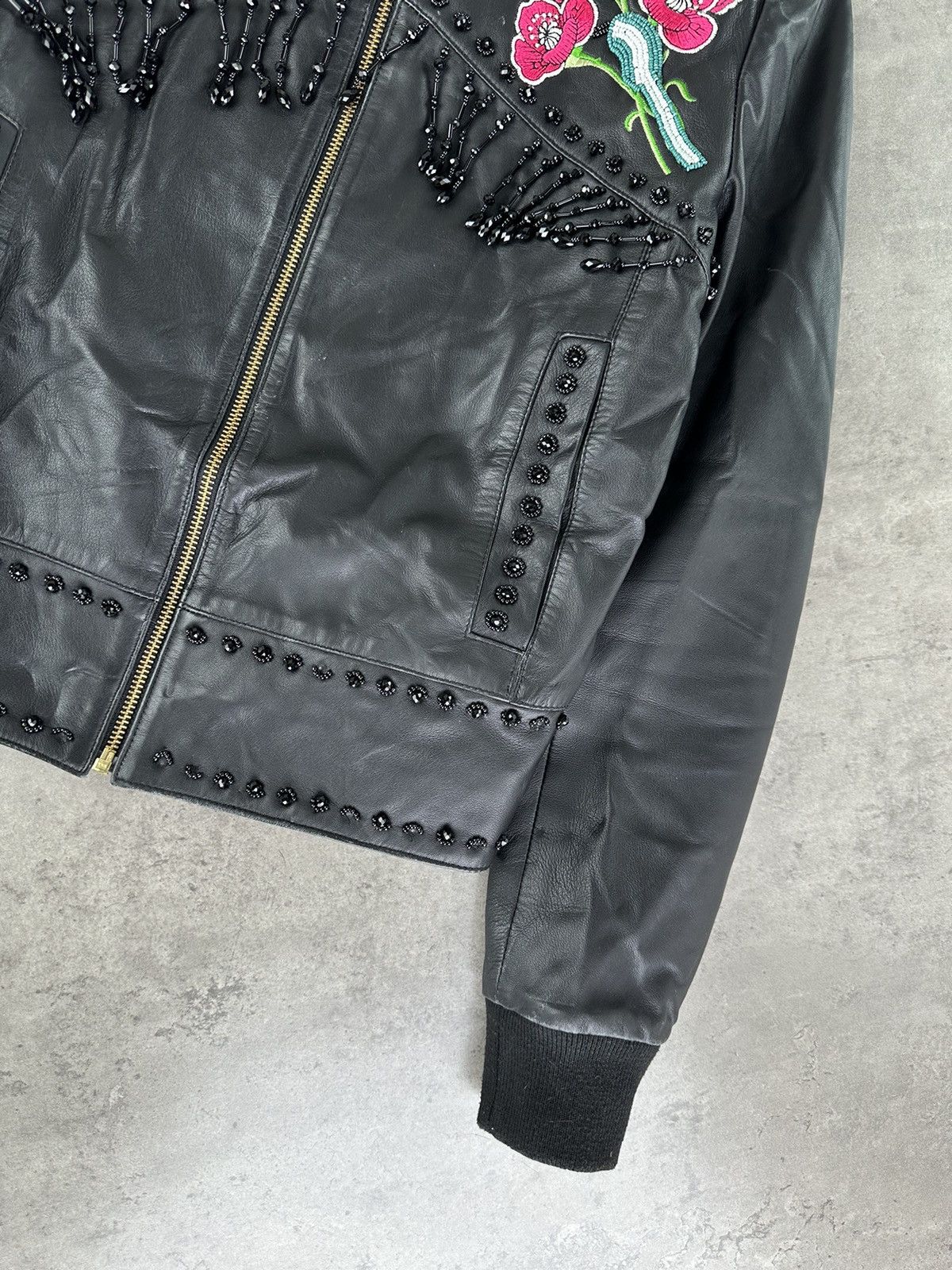Cavalli Class Cavalli Class Leather Jacket With Embroidery Size S / US 4 / IT 40 - 8 Thumbnail