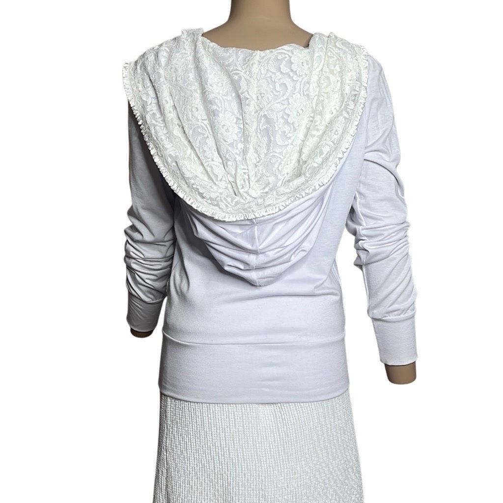 Psycho Bunny Beach Bunny Lounge Unzipped Hoodie Lace White Fitted (309) Size M / US 6-8 / IT 42-44 - 7 Thumbnail