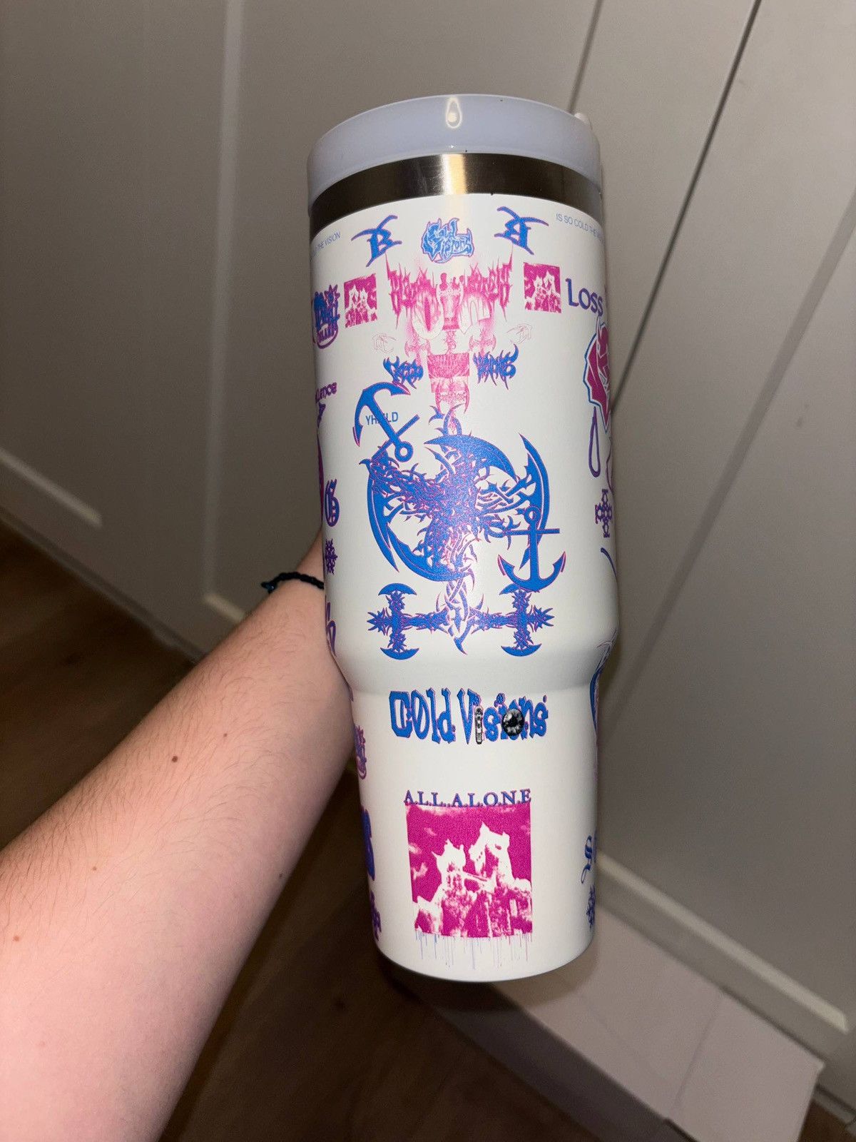 Drain Gang Bladee White tumbler Size ONE SIZE - 3 Thumbnail