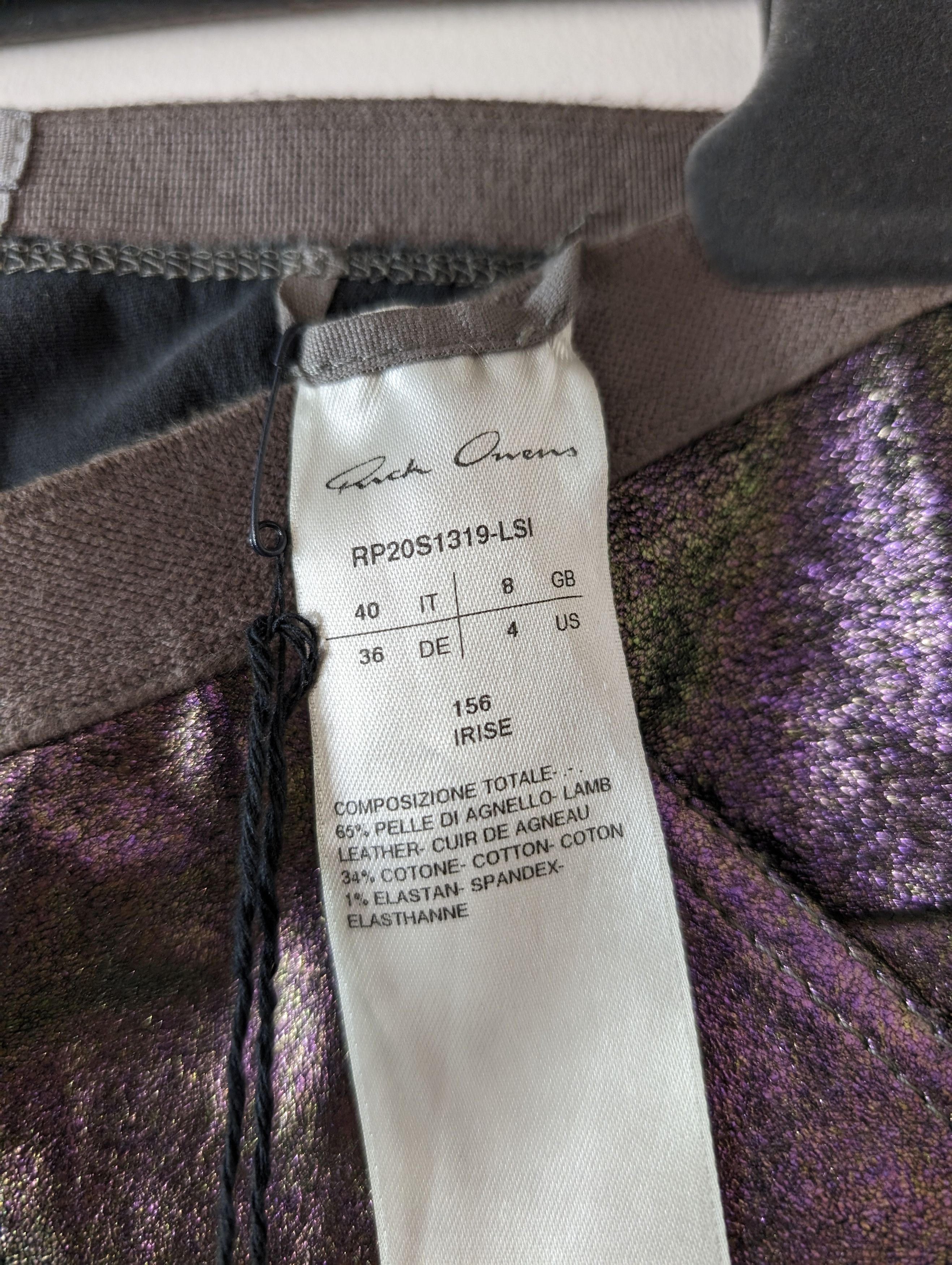 Rick Owens SS20 Iridescent Leather Leggings Size US 26 / EU 42 - 12 Thumbnail