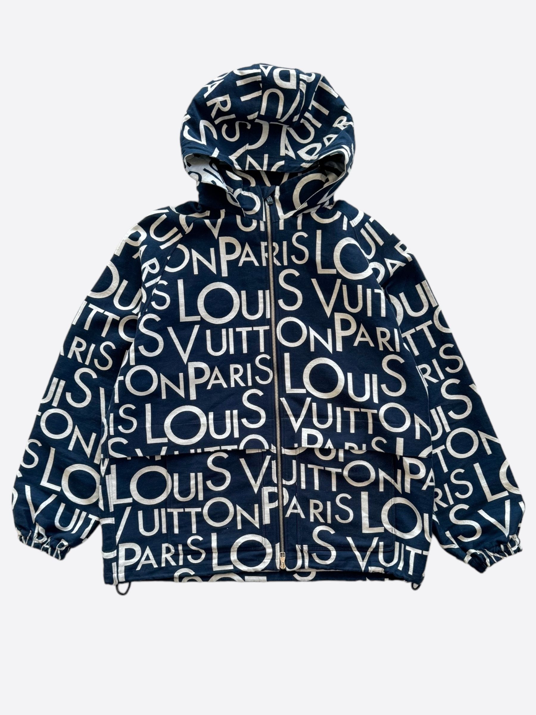 image of Louis Vuitton Blue & White Galaxy Packable Jacket, Men's (Size 2XL)