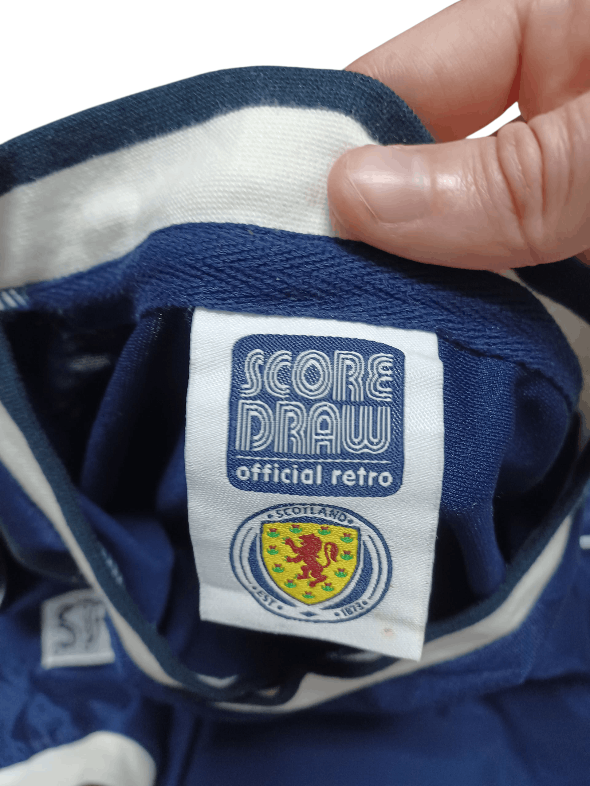 Other SCOTLAND VINTAGE SCORE DRAW SOCER JERSEY BLOKECORE Size US L / EU 52-54 / 3 - 5 Thumbnail