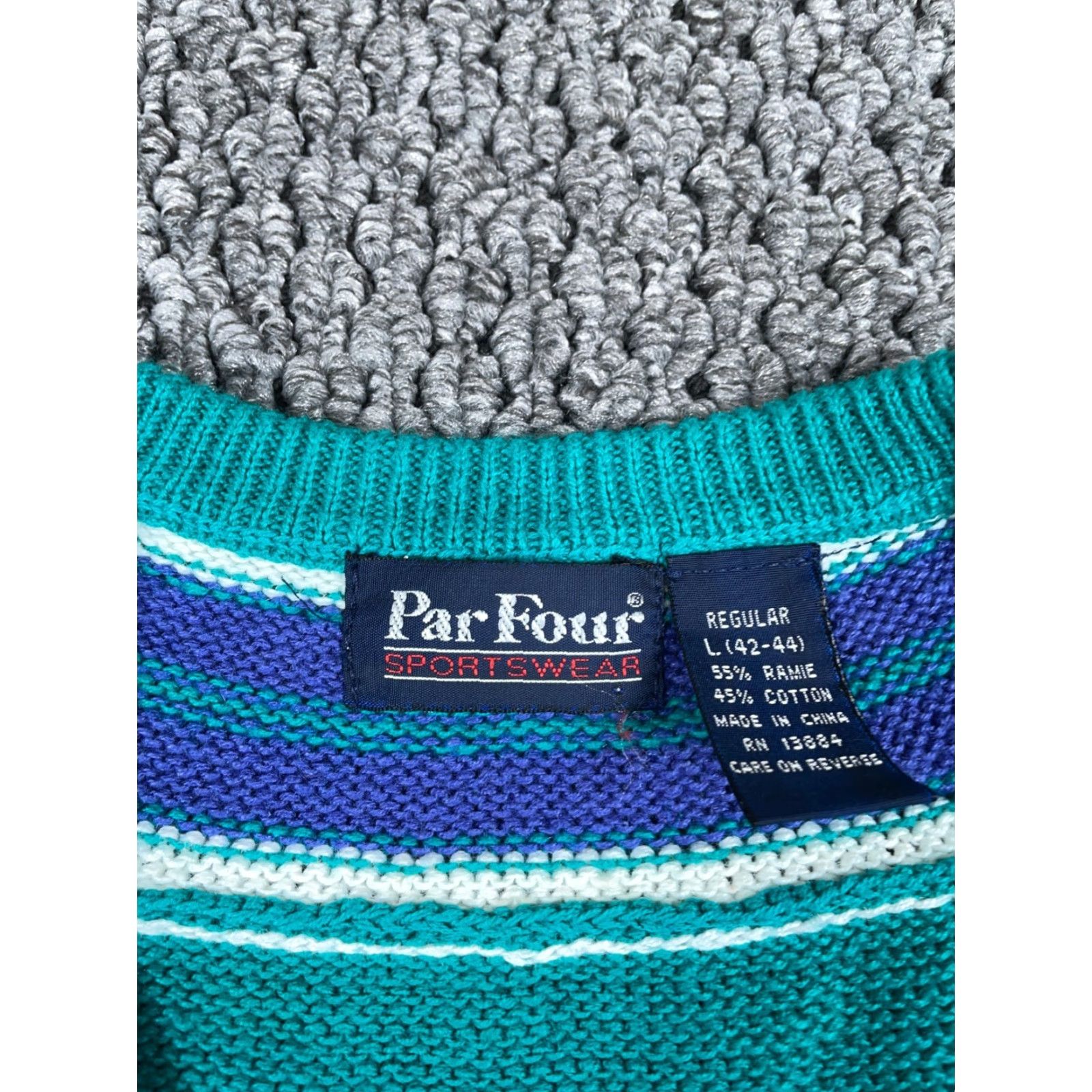 Vintage VINTAGE Par Four Argyle Sweater Vest Adult Large Green Blue Chunky Knit Casual Mens Size US L / EU 52-54 / 3 - 3 Thumbnail