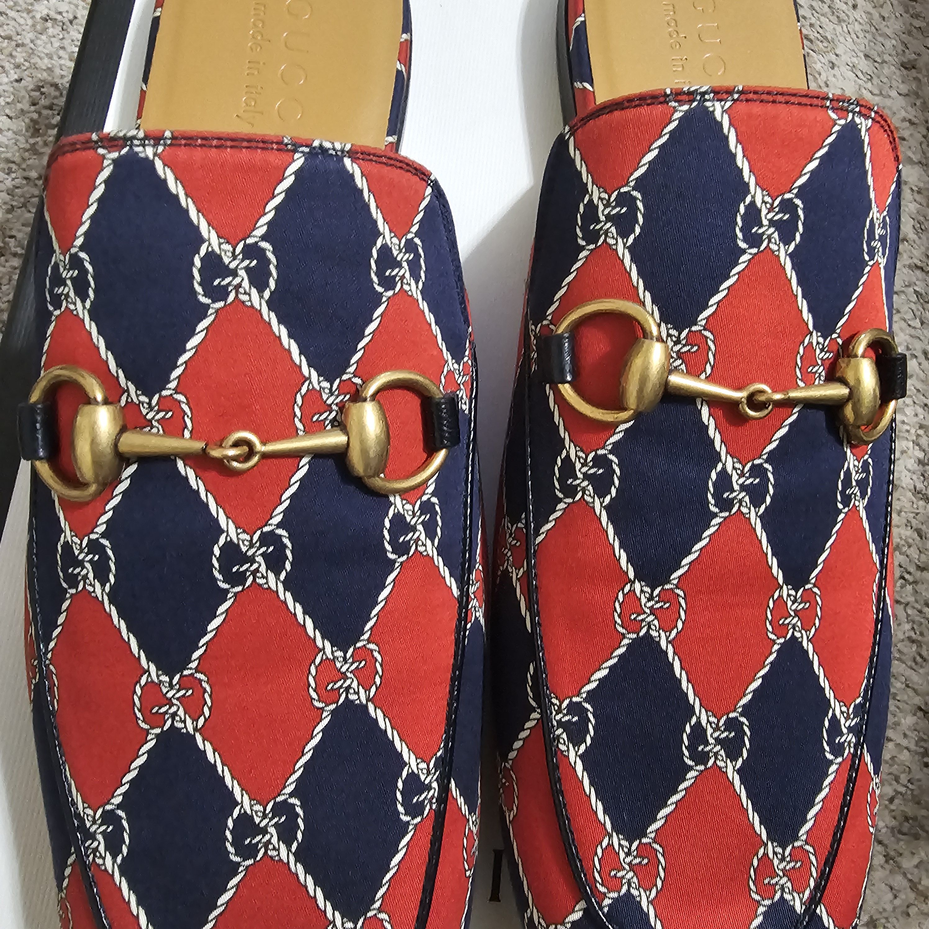 Gucci Gucci Red and Blue Patterned Loafers Size 44 Men's Size US 9 / EU 42 - 10 Thumbnail