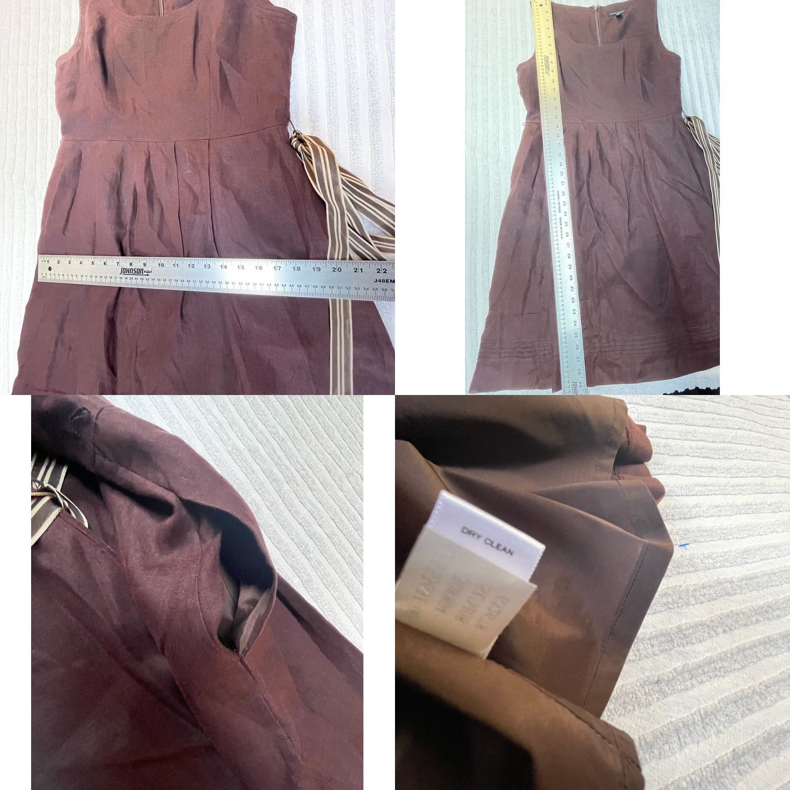 Banana Republic Banana Republic Women Dress Brown Linen A-Line Sleeveless Belted Scoop Neck Sz 8 Size M / US 6-8 / IT 42-44 - 8 Thumbnail