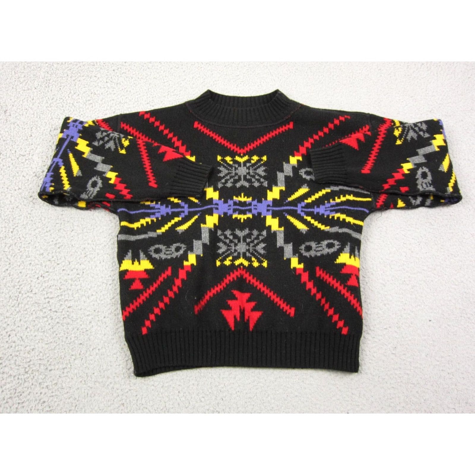 Vintage Vintage Aztec Sweater Mens Small Red Black Reversible 90s Geometric Knit Pullover Crew Neck S- Regular Mens Size US S / EU 44-46 / 1 - 3 Thumbnail