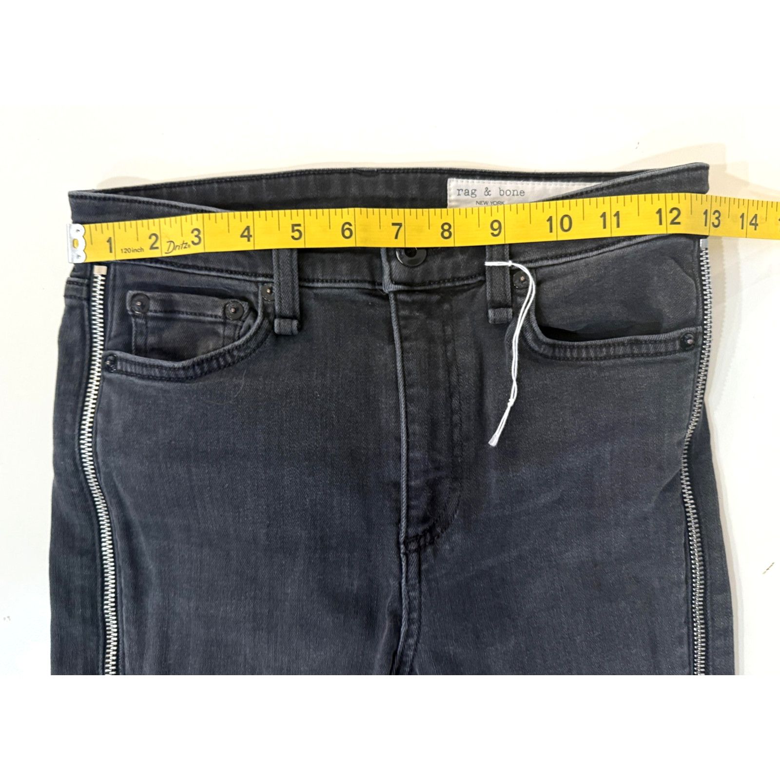 Rag & Bone Rag & Bone Jeans Womens 24 High Rise Skinny Zip Frayed Ankle Size 24" / US 00 / IT 34 - 4 Thumbnail