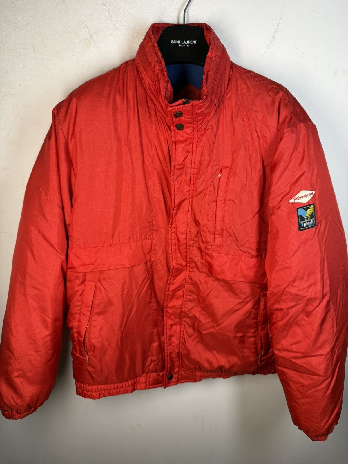 Yves Saint Laurent 90s Winter YSL Down Jacket Puffer Red Bomber Heavy Coat Size US M / EU 48-50 / 2 - 19 Thumbnail