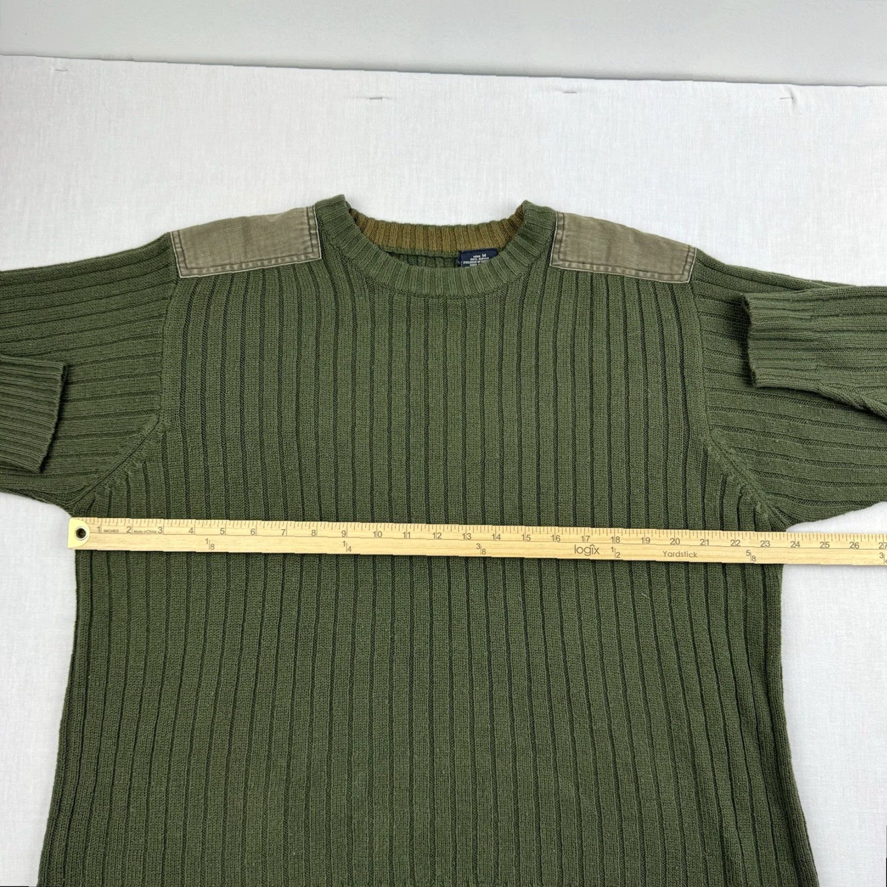 Faded Glory VINTAGE Faded Glory Sweater Men Adult Medium Green Military Style Pullover Crew Neck Casual USA Y2K Size US M / EU 48-50 / 2 - 7 Thumbnail