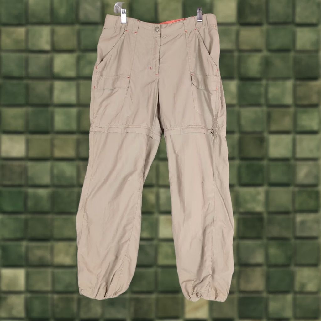 Vintage LL Bean Pants Womens Size 10 Regular Tan Convertible Zip Off Hiking Climbing Nylon Pants Beige Solid Pockets Quick Dry Outdoor Logo Womens Size 32" / US 10 / IT 46 - 1 Thumbnail