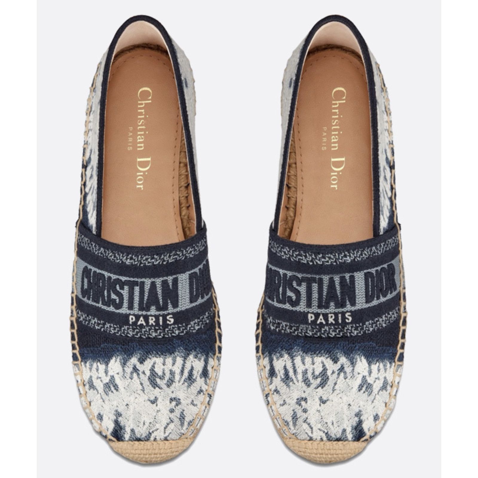 Dior Dior Granville Tie Dye Denim Blue White Logo Embroidered Size US 6.5 / IT 36.5 - 6 Thumbnail