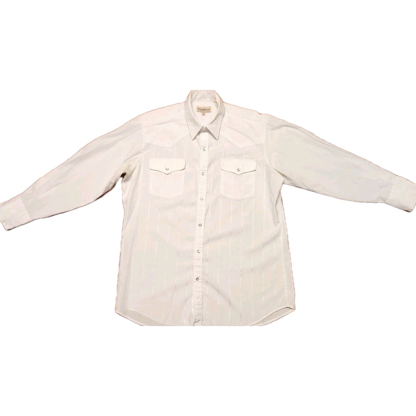 Vintage VINTAGE NORTHERN PLAINS Shirt Men’s 16-16 1/2 33/34 White Long Sleeved Pearl Snap VTG Size US L / EU 52-54 / 3 - 2 Thumbnail