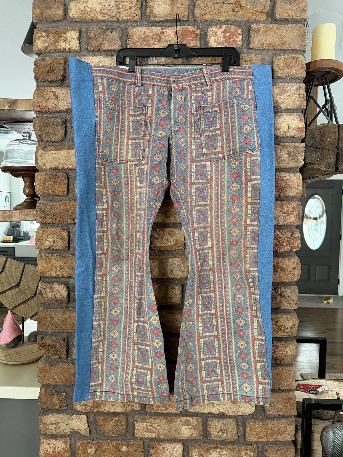 Other 🌵 Seafarer Intuit Aztec Print Colorblock Flare Pants Size 38" / US 16 / IT 52 - 2 Thumbnail