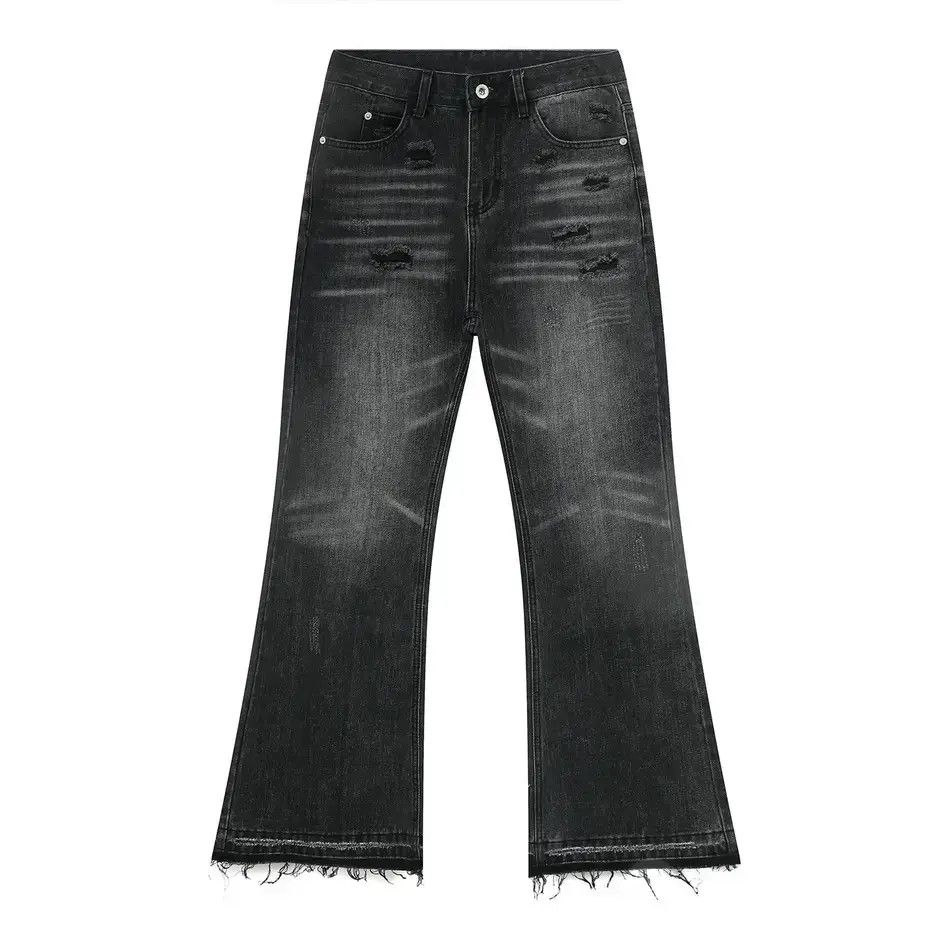 Japanese Brand Retro wide leg loose ripped jeans Size US 32 / EU 48 - 5 Thumbnail