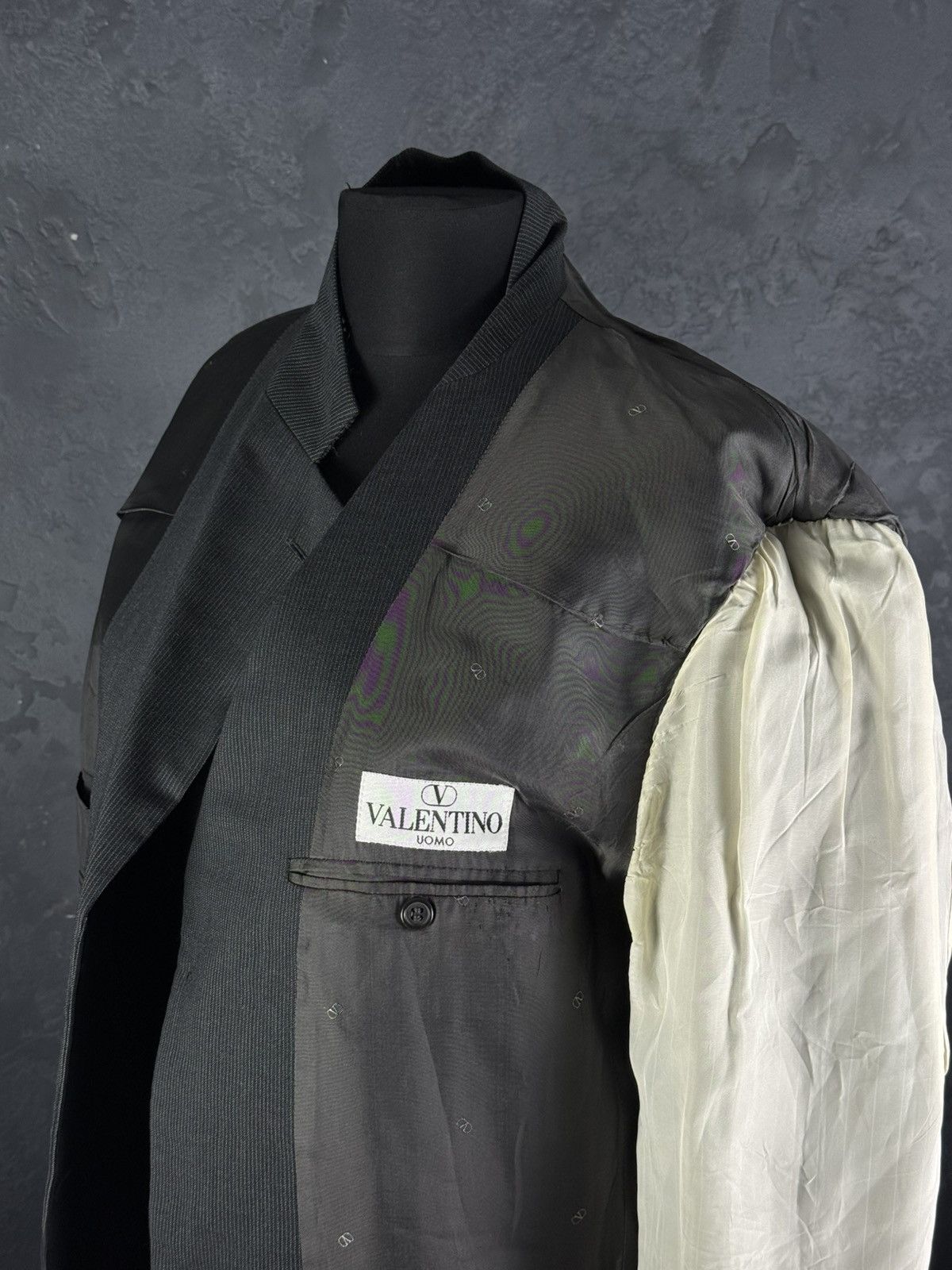 Valentino VTG 80s Valentino Uomo Men's Wool Blazer Italy Size 54 R Size 54R - 15 Thumbnail