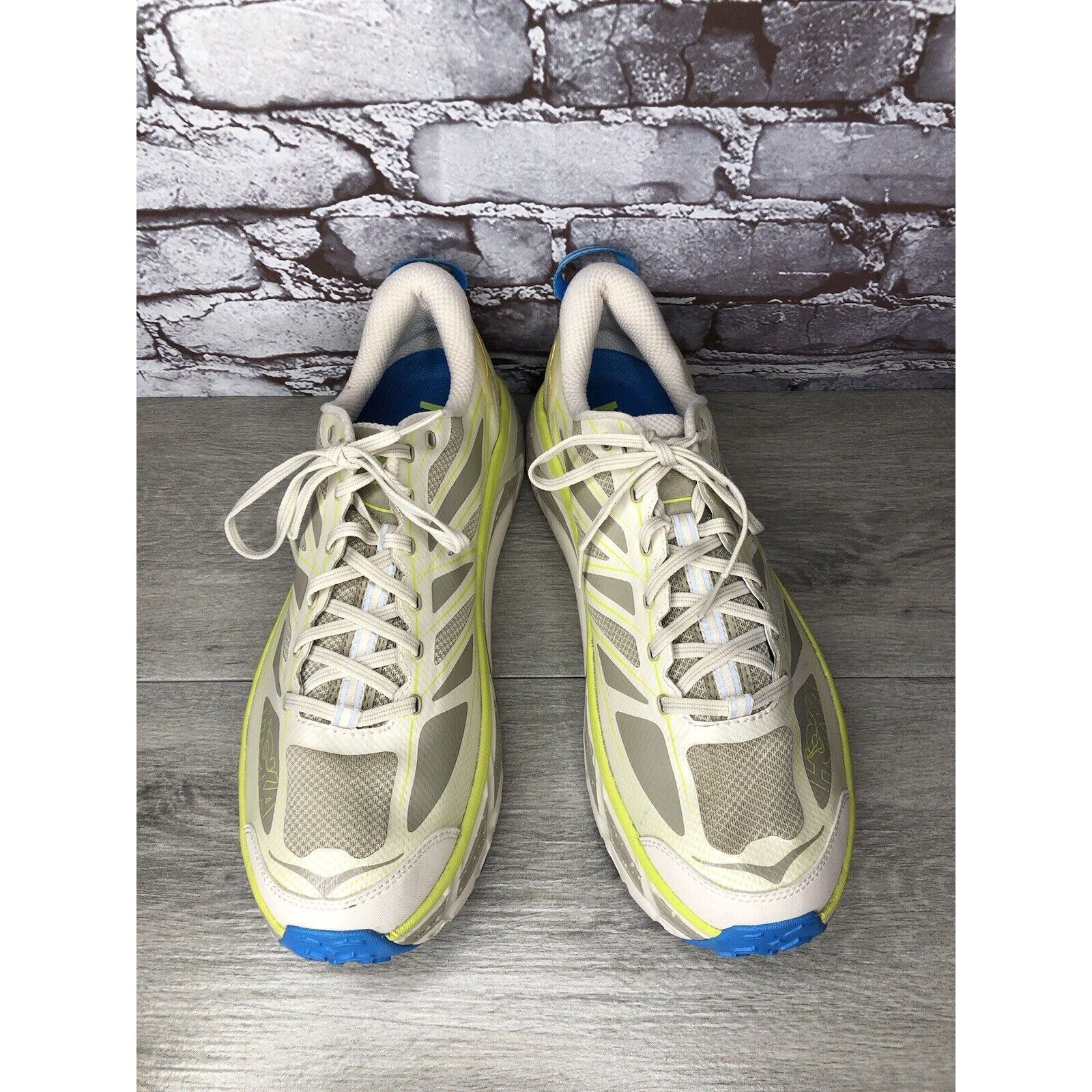 Hoka Hoka One Mafate Speed 2 Eggnog Gray Mesh Neon Yellow Running Size US 14 / EU 47 - 12 Thumbnail