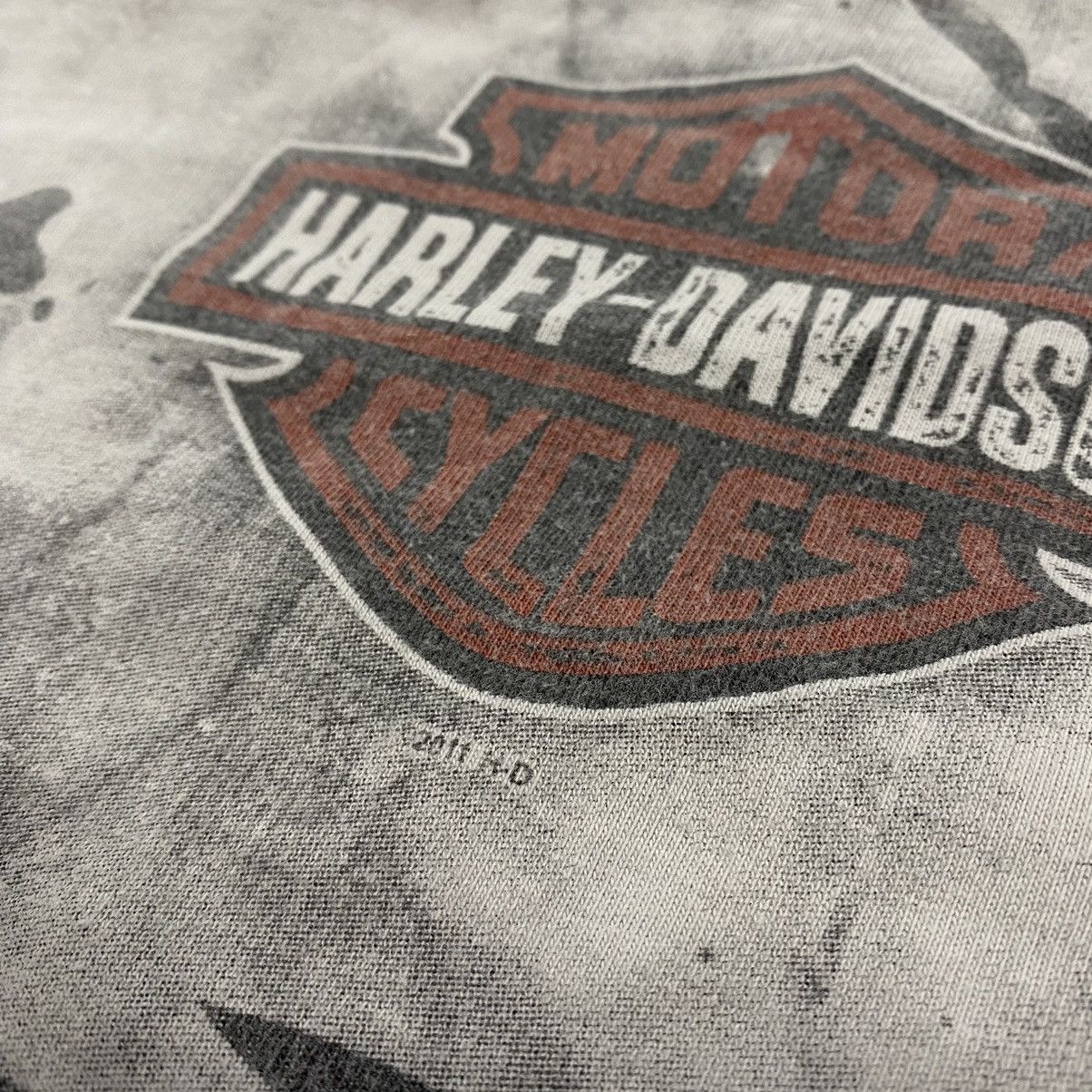 Harley Davidson × Japanese Brand × Vintage Vintage Y2K Harley Davidson Big Print Skull AOP Tee Grunge Size US XXL / EU 58 / 5 - 5 Thumbnail