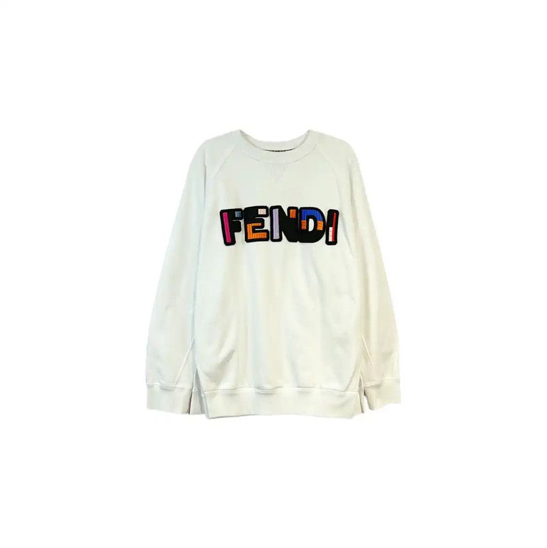 Fendi Fendi Spring Autumn White Cotton Sweatshirt 0089 Size M / US 6-8 / IT 42-44 - 1 Thumbnail