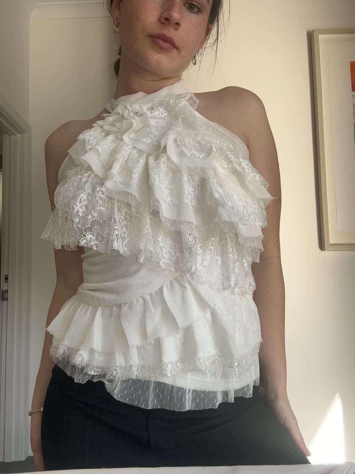Morgano Summer ruffle tiered blouse Size S / US 4 / IT 40 - 4 Thumbnail