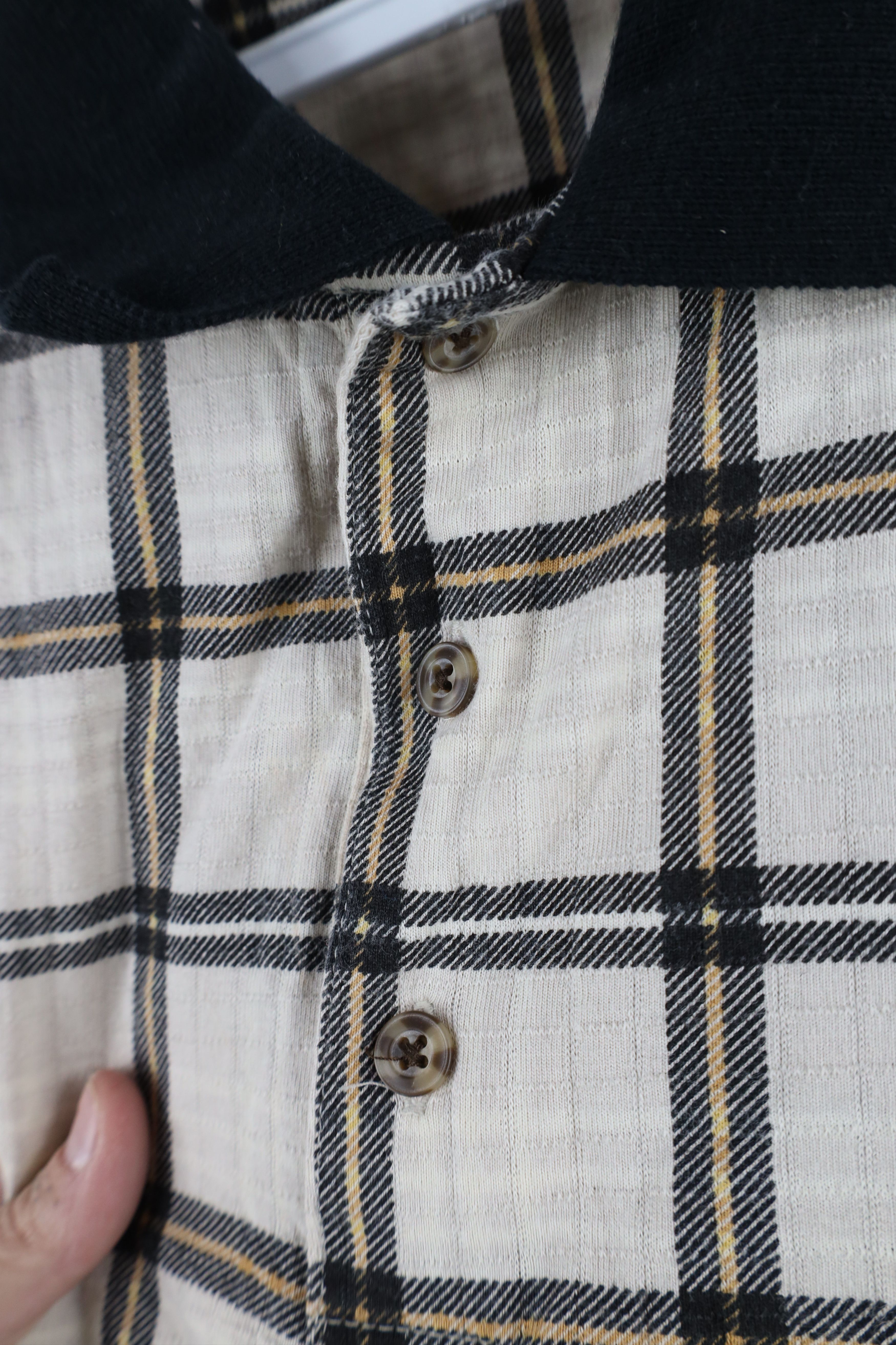 Vintage Vintage 90s Streetwear Checkered Knit Collared Polo Shirt Size US L / EU 52-54 / 3 - 4 Thumbnail
