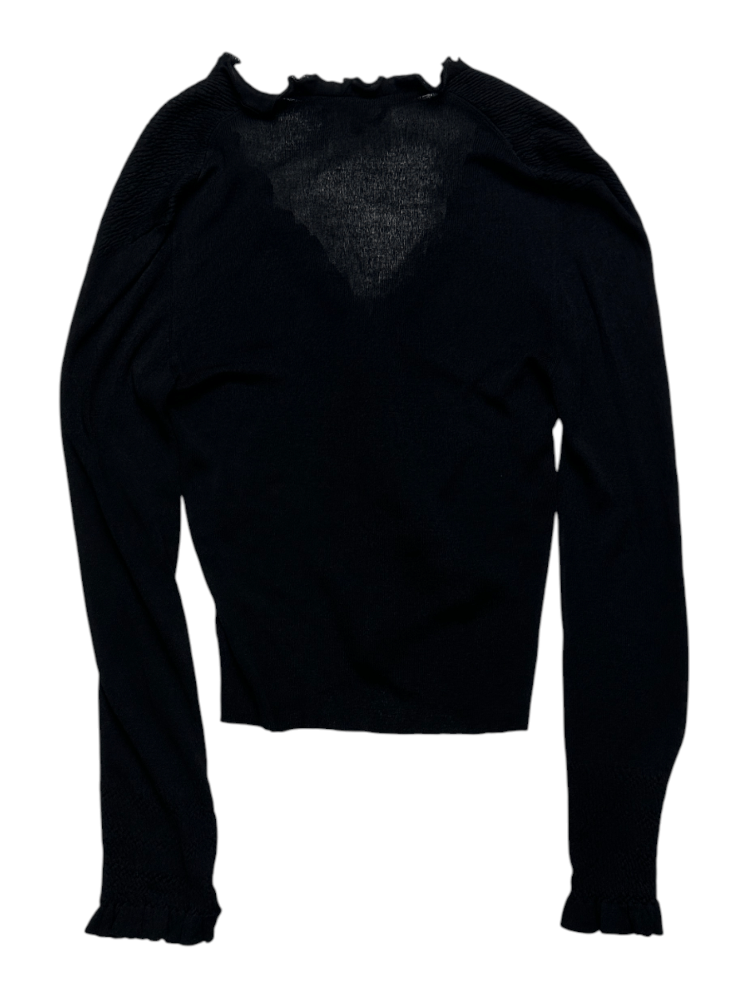 Gucci Gucci Black Cardigan With Ruffle Details Size S / US 4 / IT 40 - 1 Thumbnail