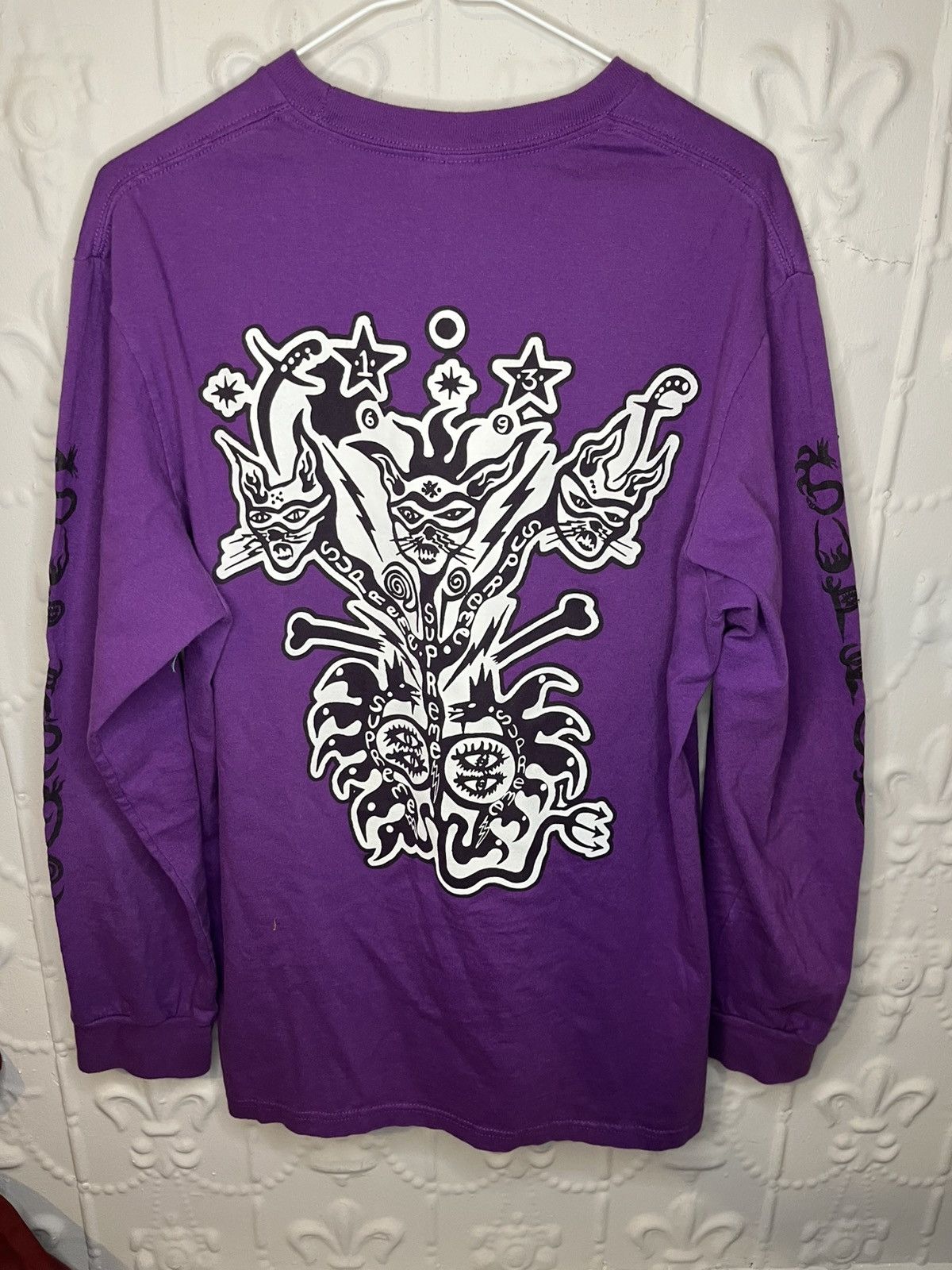 Supreme Supreme X Clayton Peterson Purple Long Sleeve Tee Size US M / EU 48-50 / 2 - 3 Thumbnail