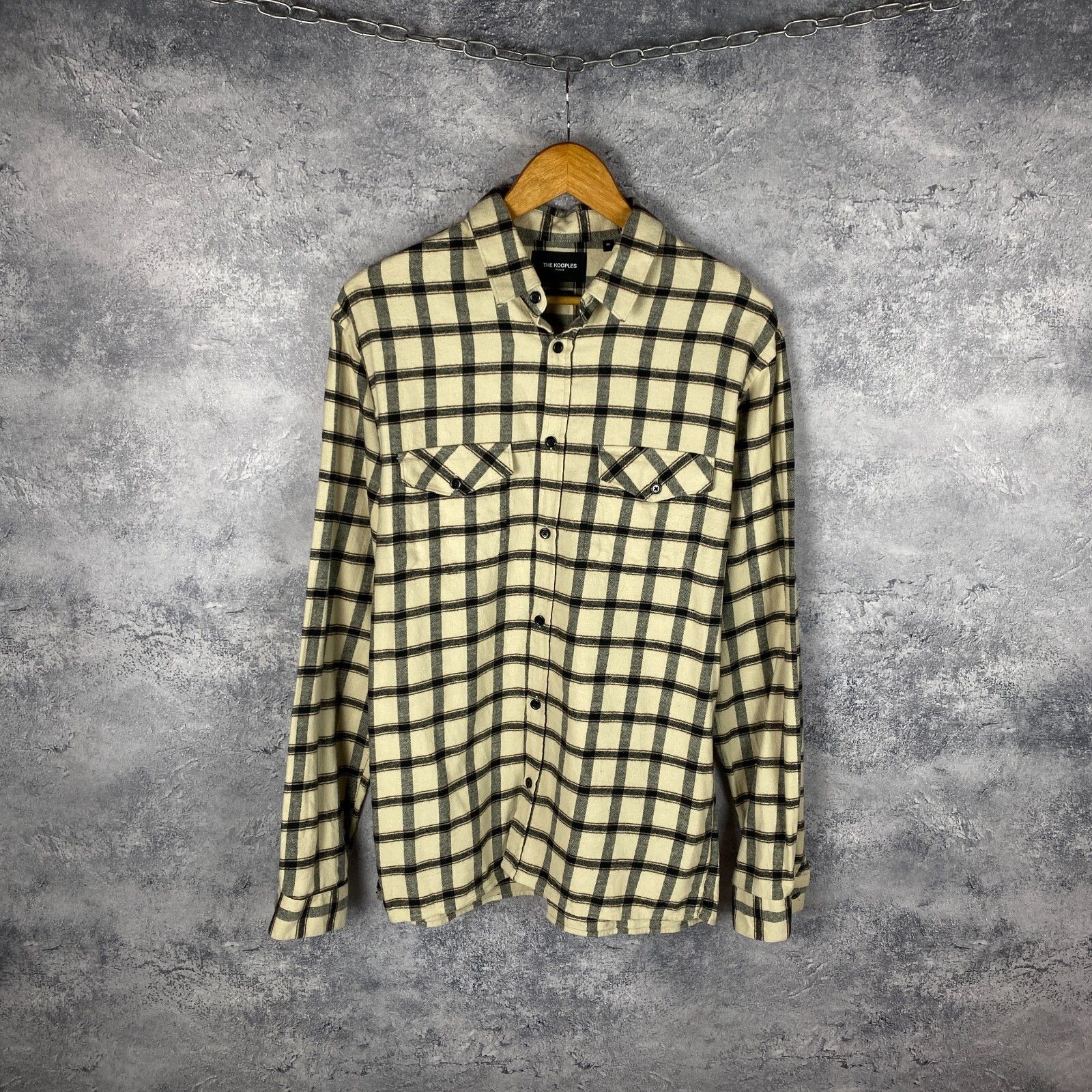 The Kooples The Kooples Paris Flannel Shirt Men's Size M Beige ` Size US M / EU 48-50 / 2 - 1 Thumbnail